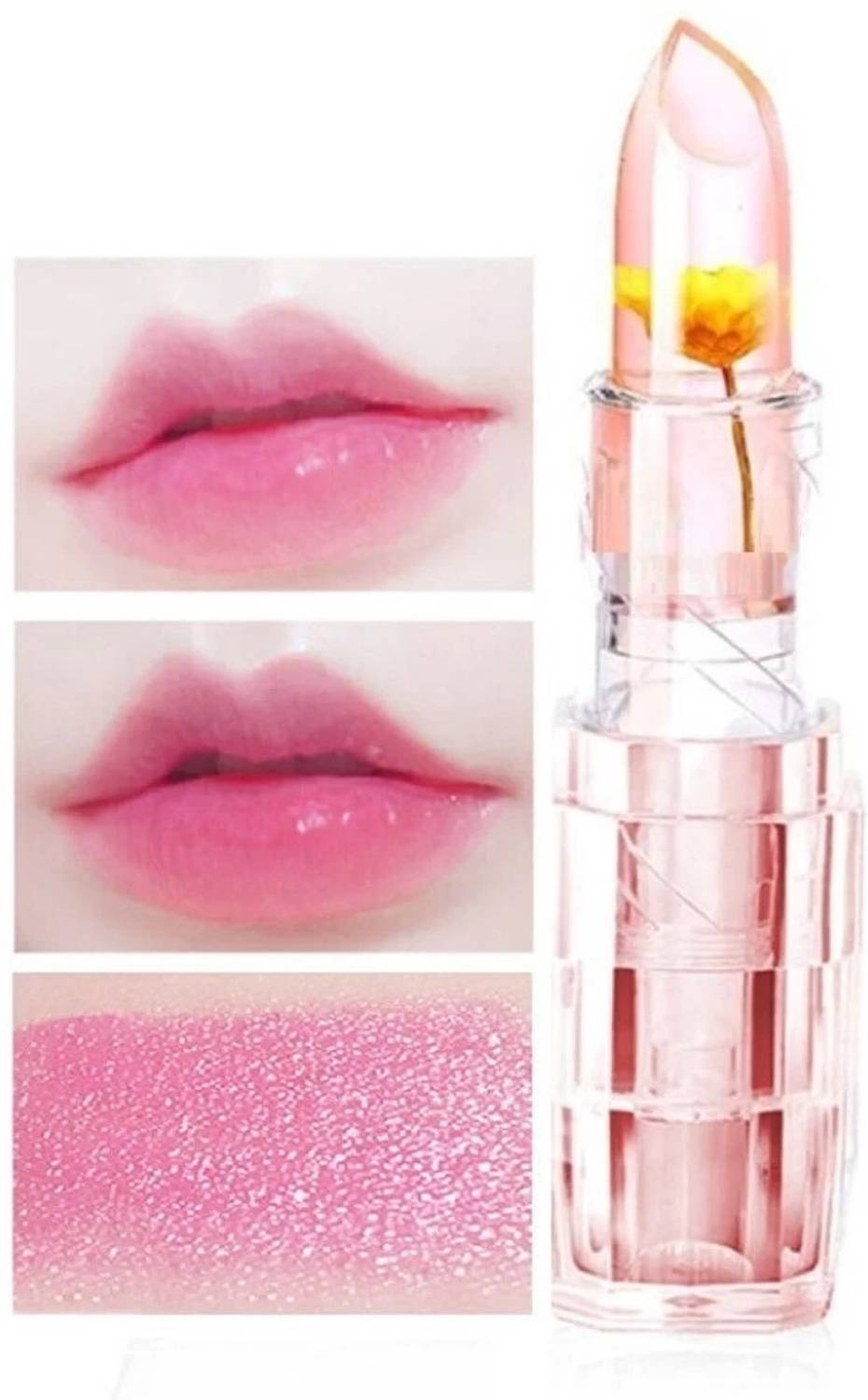 AFARAXIA Color Changing Waterproof Long Lasting Flower Lip Gloss Crystal Jelly Chocolate