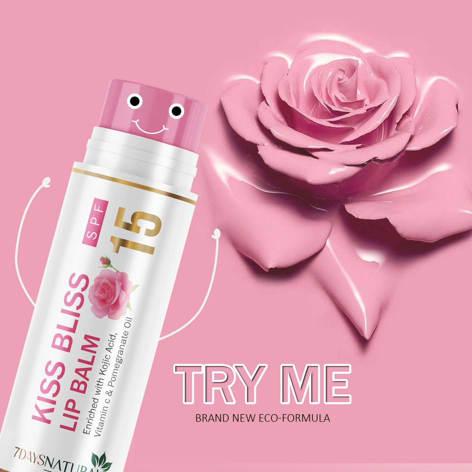 7days natural Rose Tinted Vitamin C + Kojic Acid LiP Balm, SPF 15, for  Brighten & Shiny Lip Rose