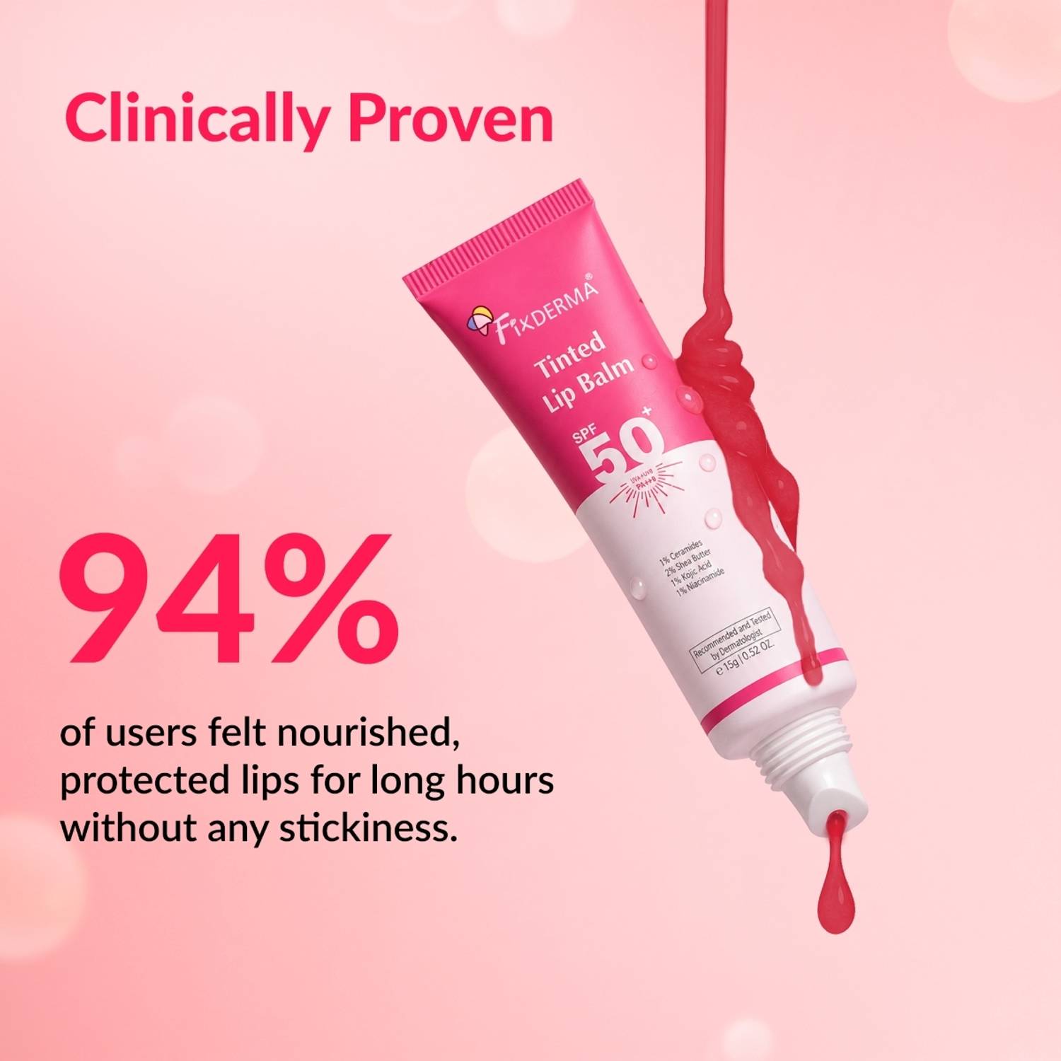 Fixderma 4% Kojic Acid Tinted Lip Balm - Image 5