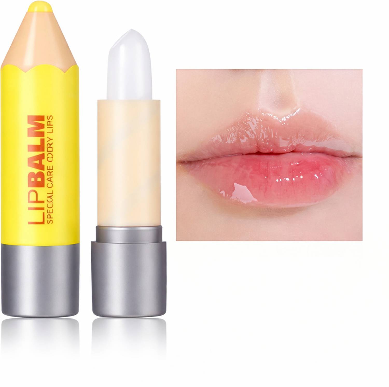 Ashyra Crayon-Shaped Lip Balm Set – Fun & Colorful (Pack of 1) Strawberry