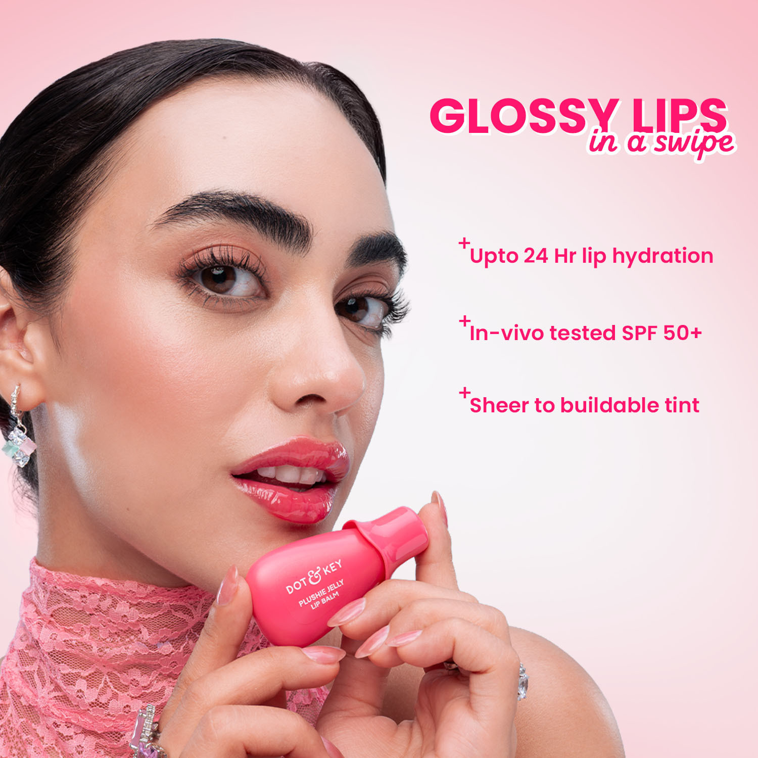 Image of Dot & Key Plushie Jelly Lip Balm In-Vivo Tested SPF 50+ PA++++ Bubblegum (Pack of: 1, 10 g)