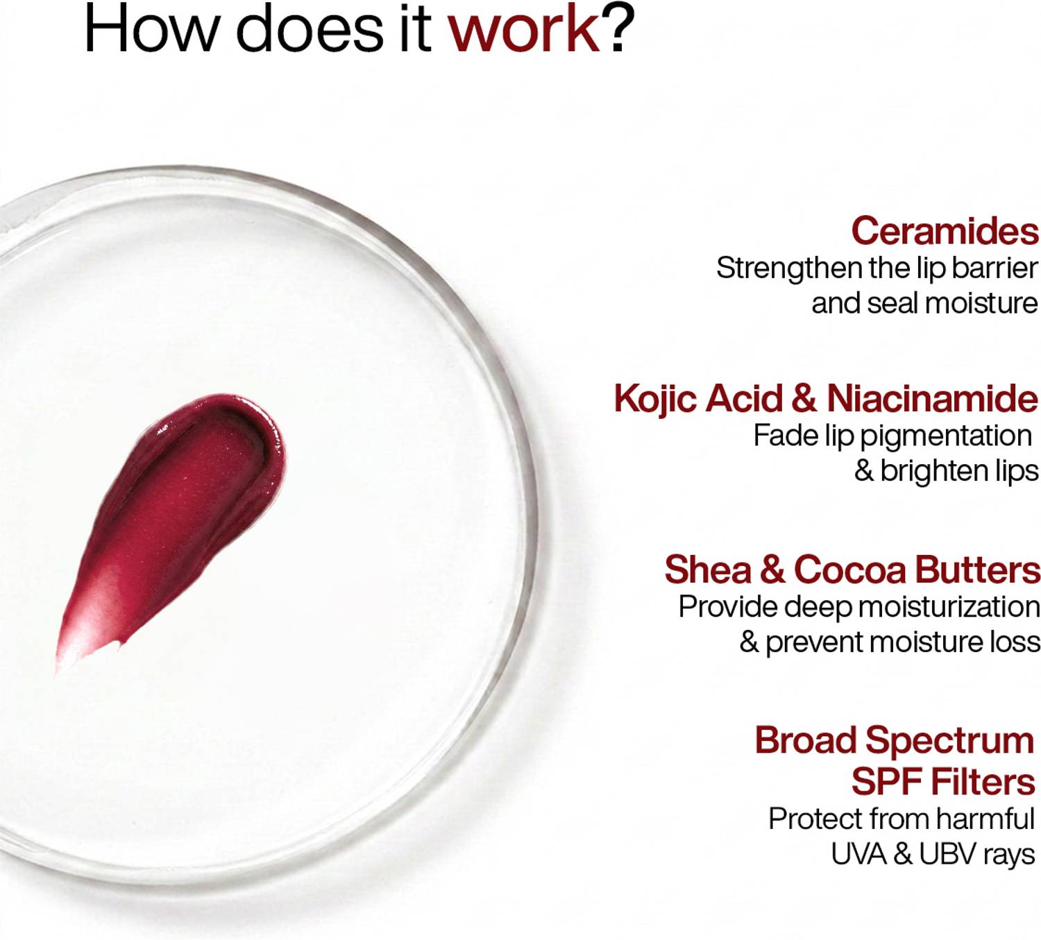 WishCare Tinted Ceramide Lip Balm SPF50 Blush Red - Image 5