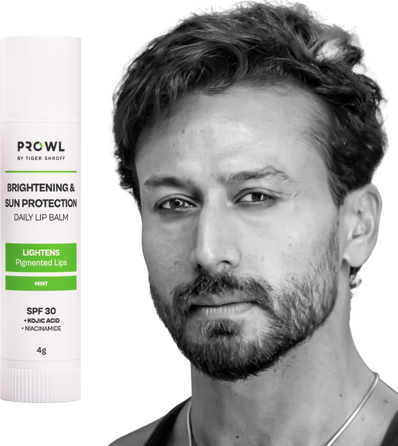 Image of PROWL By Tiger Shroff SPF 30 PA+++ Lip Balm for Dark Lips with Kojic Acid &Niacinamide Mint