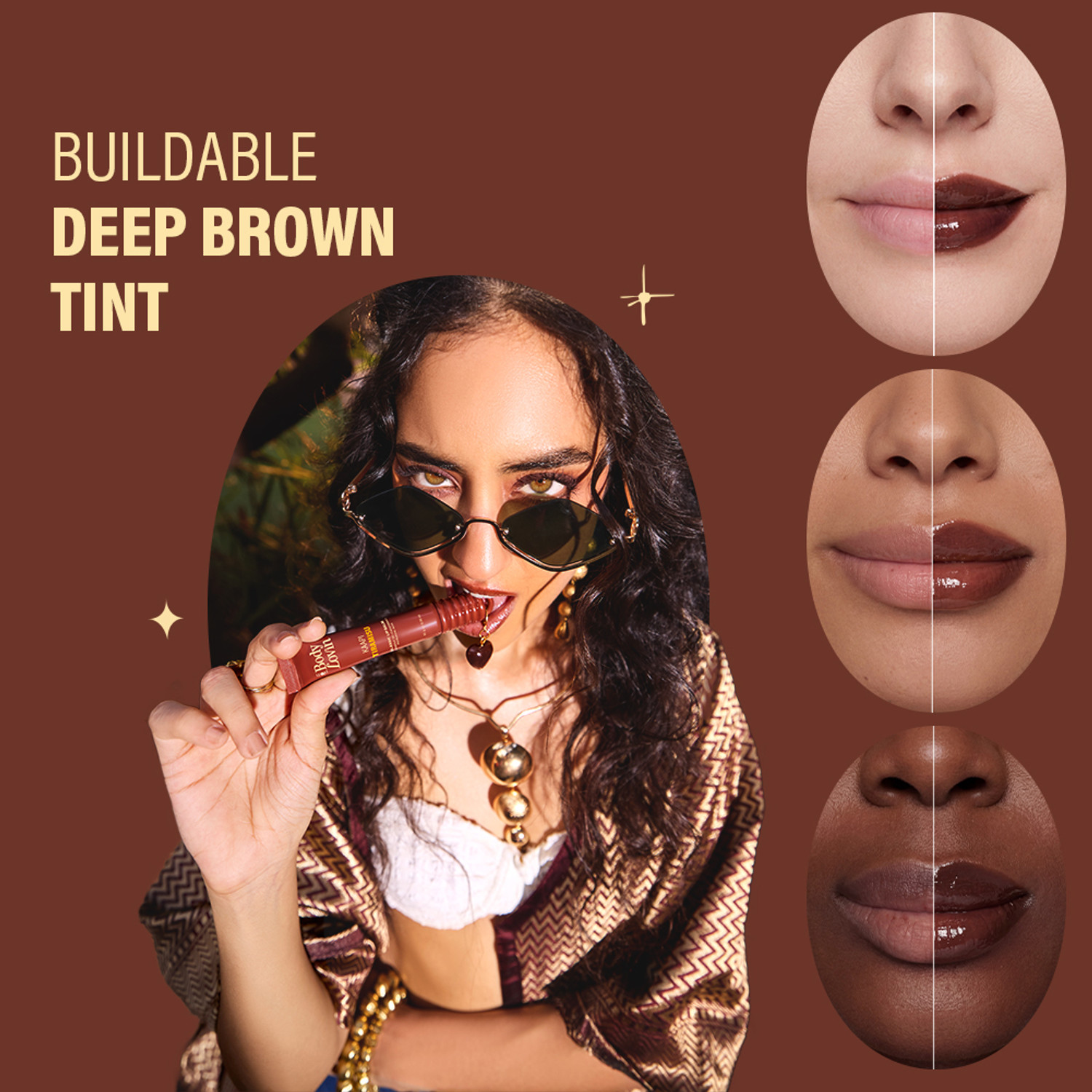 Image of Plum BodyLovin' Kaapi Tiramisu Glassic Lip Balm | Espresso Brown Gloss Tint Deep Brown