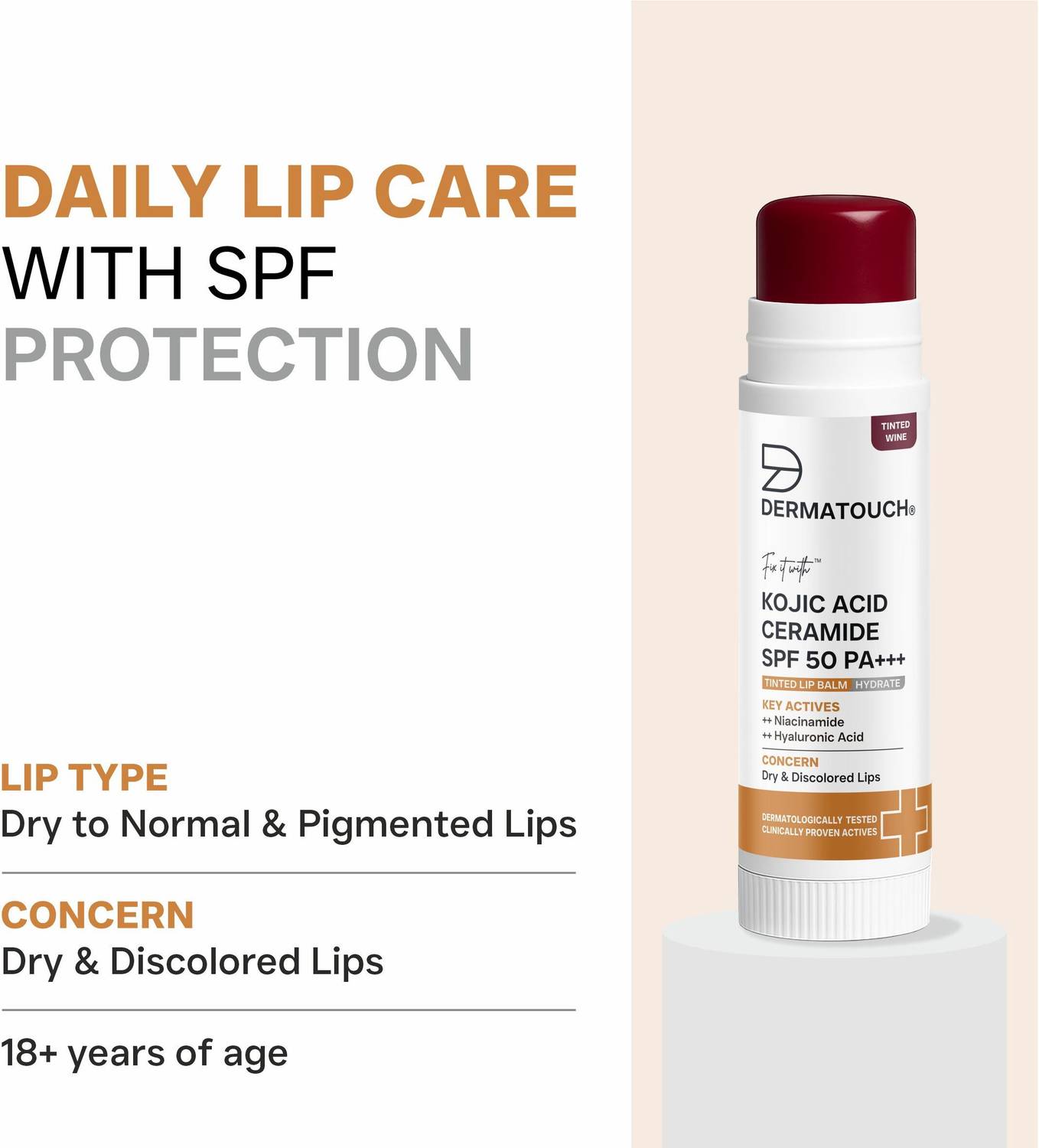 Dermatouch Kojic Acid SPF 50 Cherry Red Lip Balm - Image 3