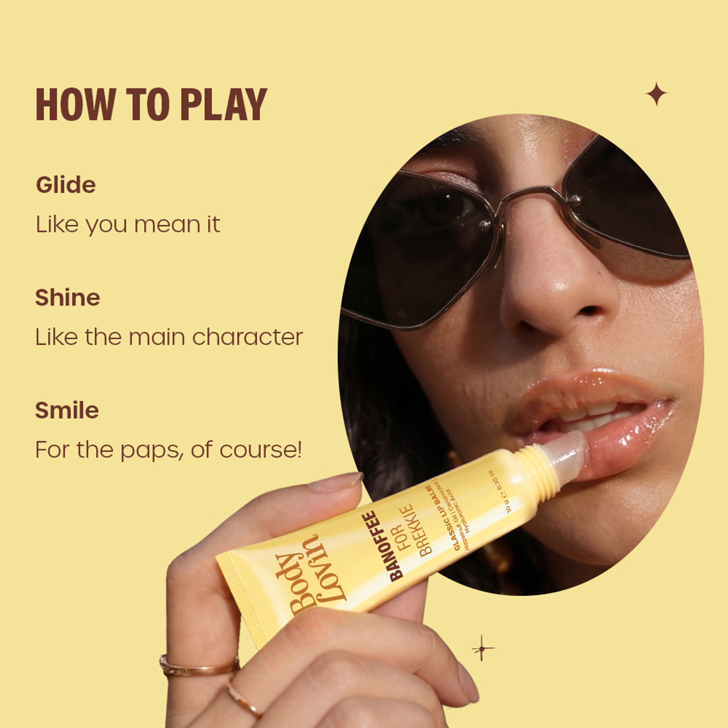 Image of Plum BodyLovin' Banoffee For Brekkie Glassic Lip Balm | Banana Toffee Nude Gloss Tint Nude Gloss