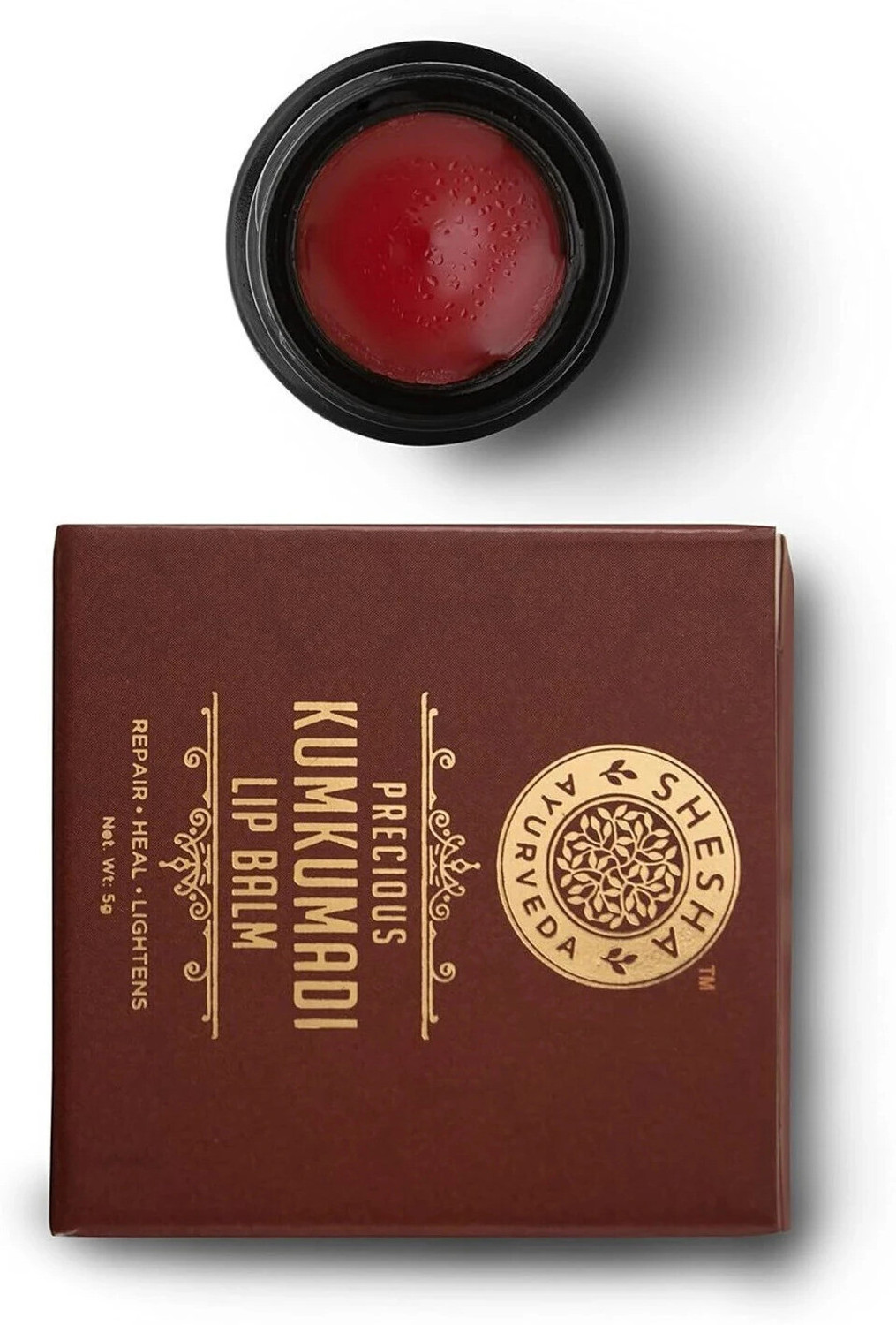 Image of shesha ayurveda Kumkumadi Brightening Lip Balm 5 Gram natural