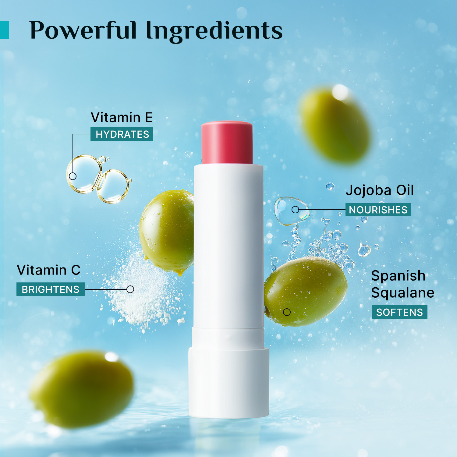 Image of Pilgrim Vitamin C Tinted Lip Balm with Spanish Squalane Strawberry