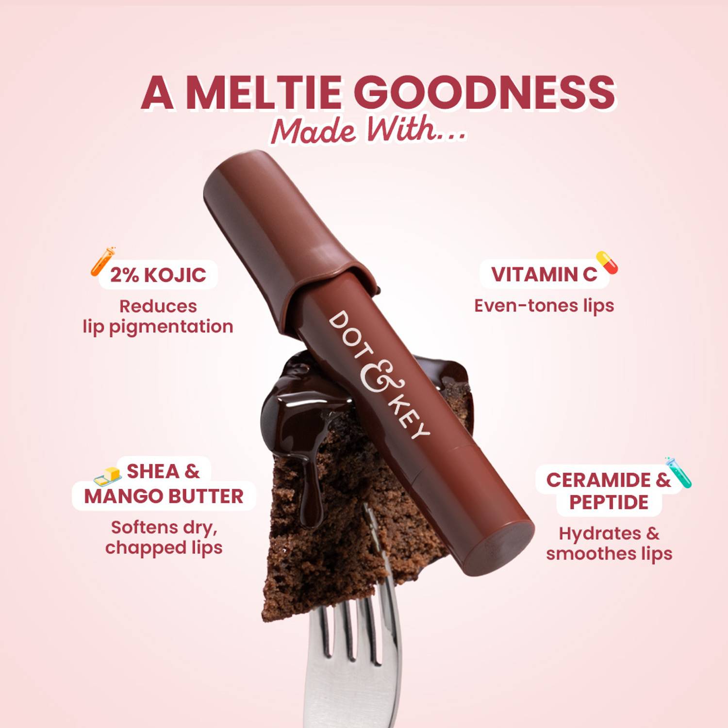 Dot & Key Meltie Lip Balm SPF 50+ Cocoa Creme Chocolate - Image 4