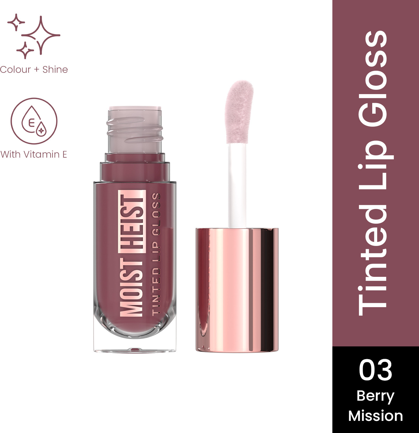 Image of SWISS BEAUTY Moist Heist Tinted Lip Gloss | Non-Sticky | Vitamin E | Long Lasting Shine