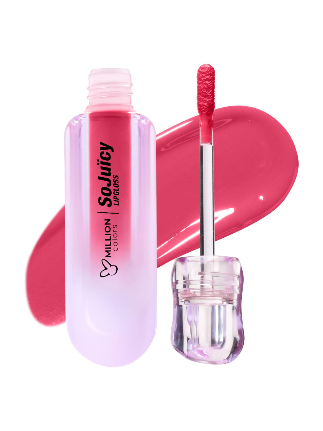 Image of Million Colors SoJuicy Lip Gloss Infused With Castor Oil,Vitamin E| Light-Weight and Hydrating (2.5 ml, Pink Glaze 05)