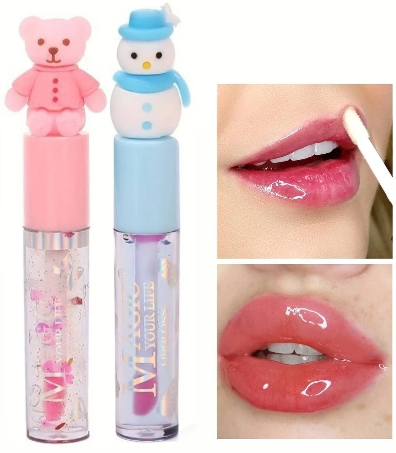Ashyra Cute Fruit Doll Bottle Cap Moisturizing Lip Gloss (Pack of 2)