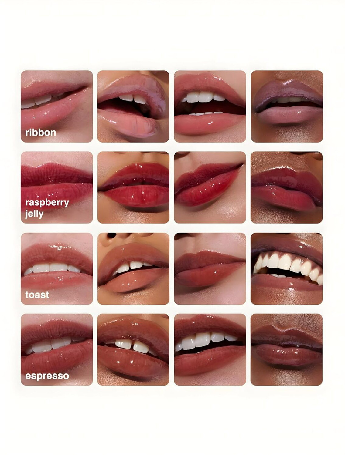 Image of Rhode Peptide Lip Tint & Gloss - Hydrating Lip Care Tint Toast, Raspberry Jelly, Ribbon, Espresso