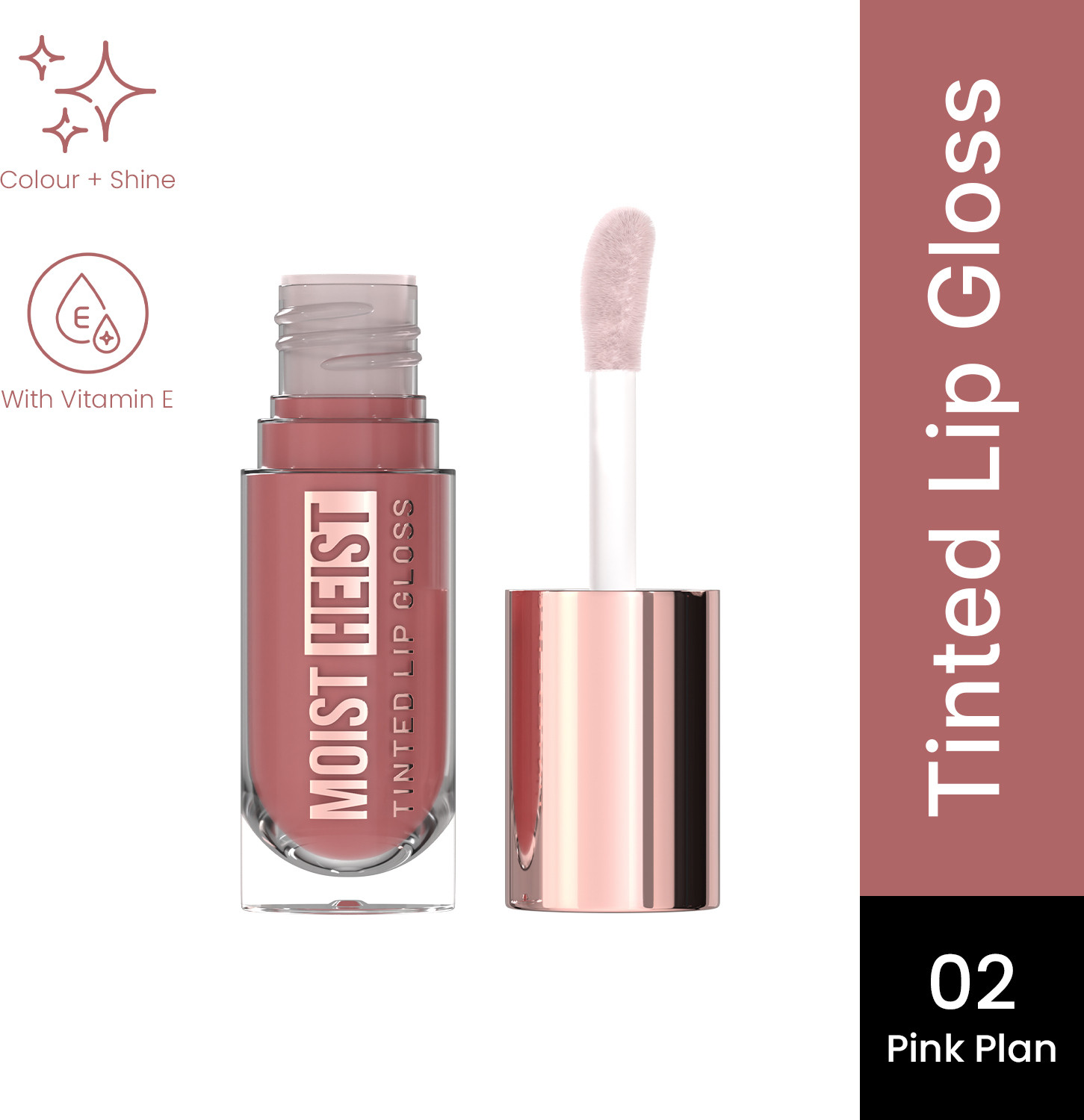 Image of SWISS BEAUTY Moist Heist Tinted Lip Gloss | Non-Sticky | Vitamin E | Long Lasting Shine