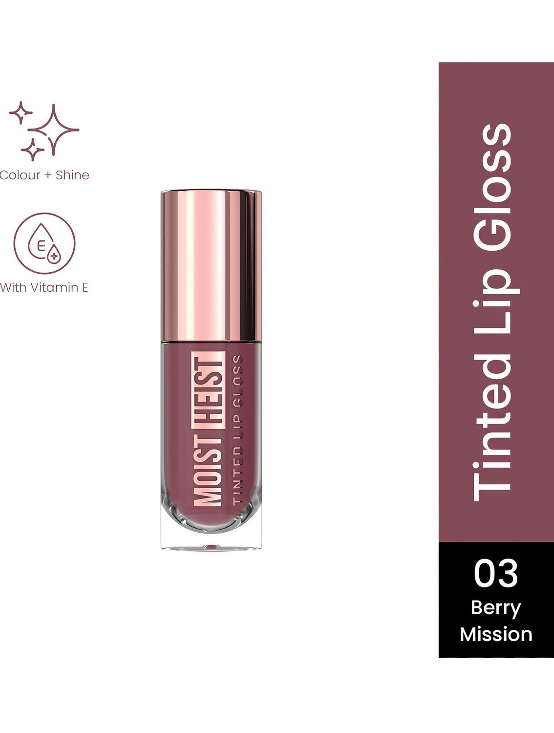 Image of SWISS BEAUTY Moist Heist Tinted Lip Gloss | Non-Sticky | Vitamin E | Long Lasting Shine