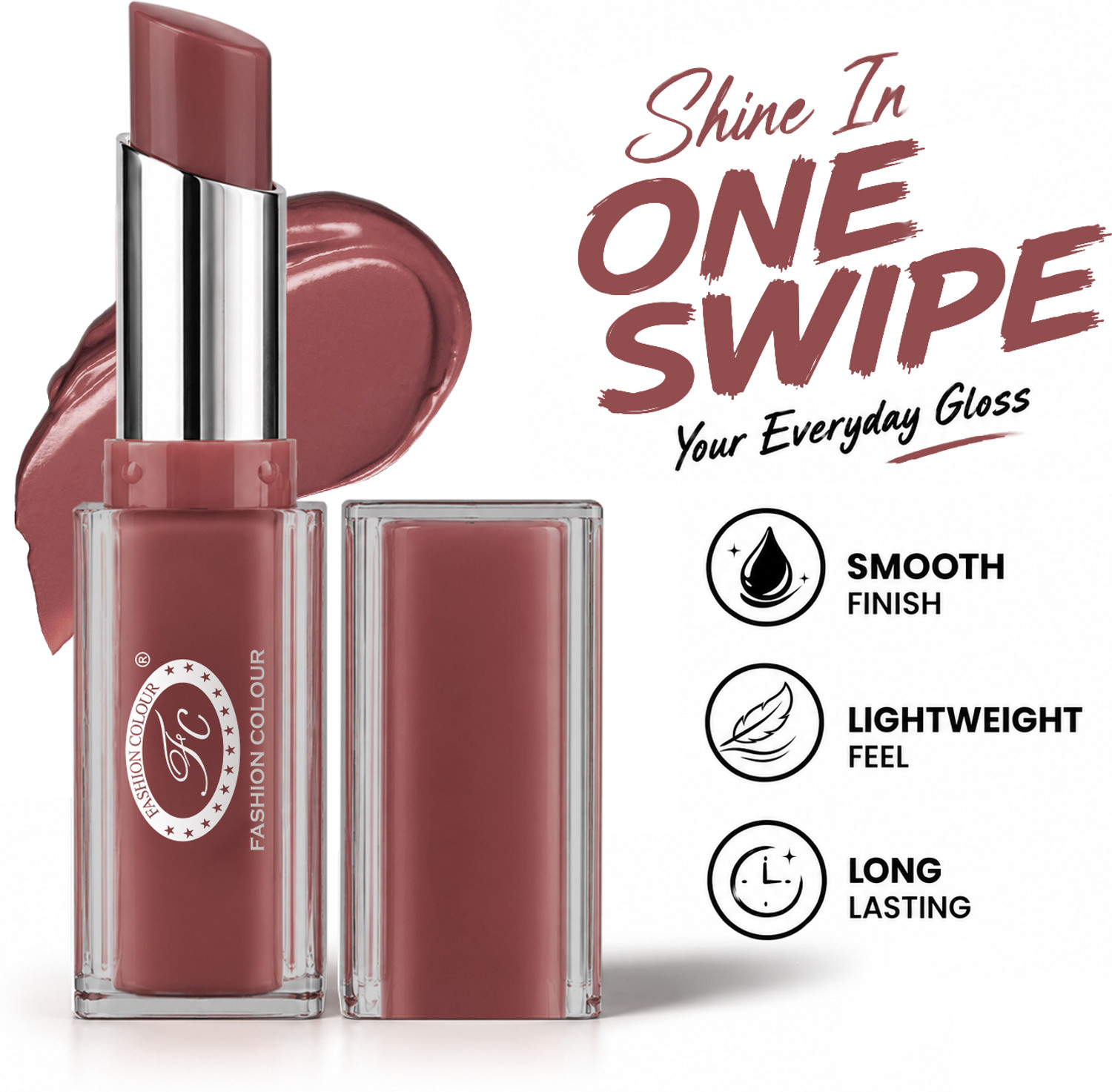 Image of FASHION COLOUR Crave Me Gloss Stick for Non-Sticky, High-Shine Soft Creamy Hydrating Lip Color