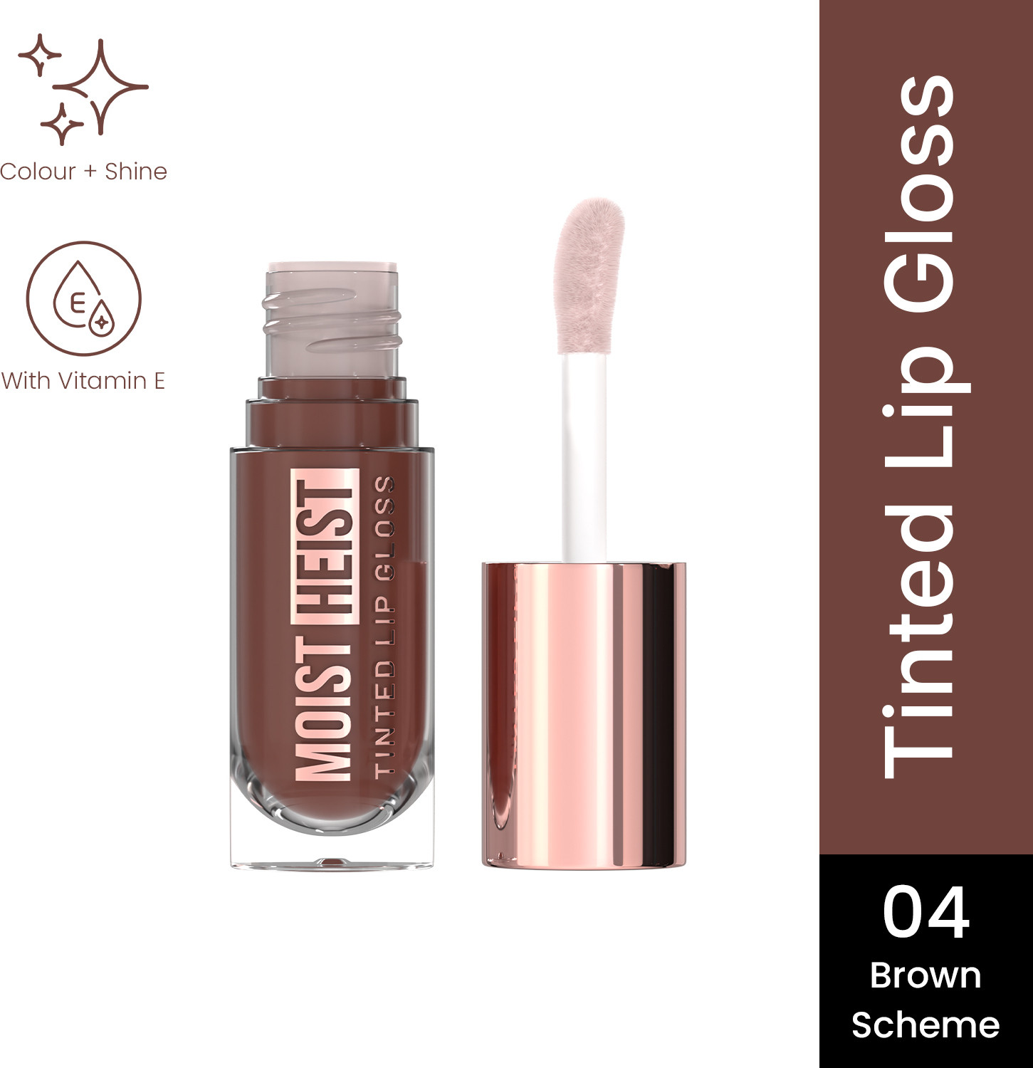 Image of SWISS BEAUTY Moist Heist Tinted Lip Gloss | Non-Sticky | Vitamin E | Long Lasting Shine