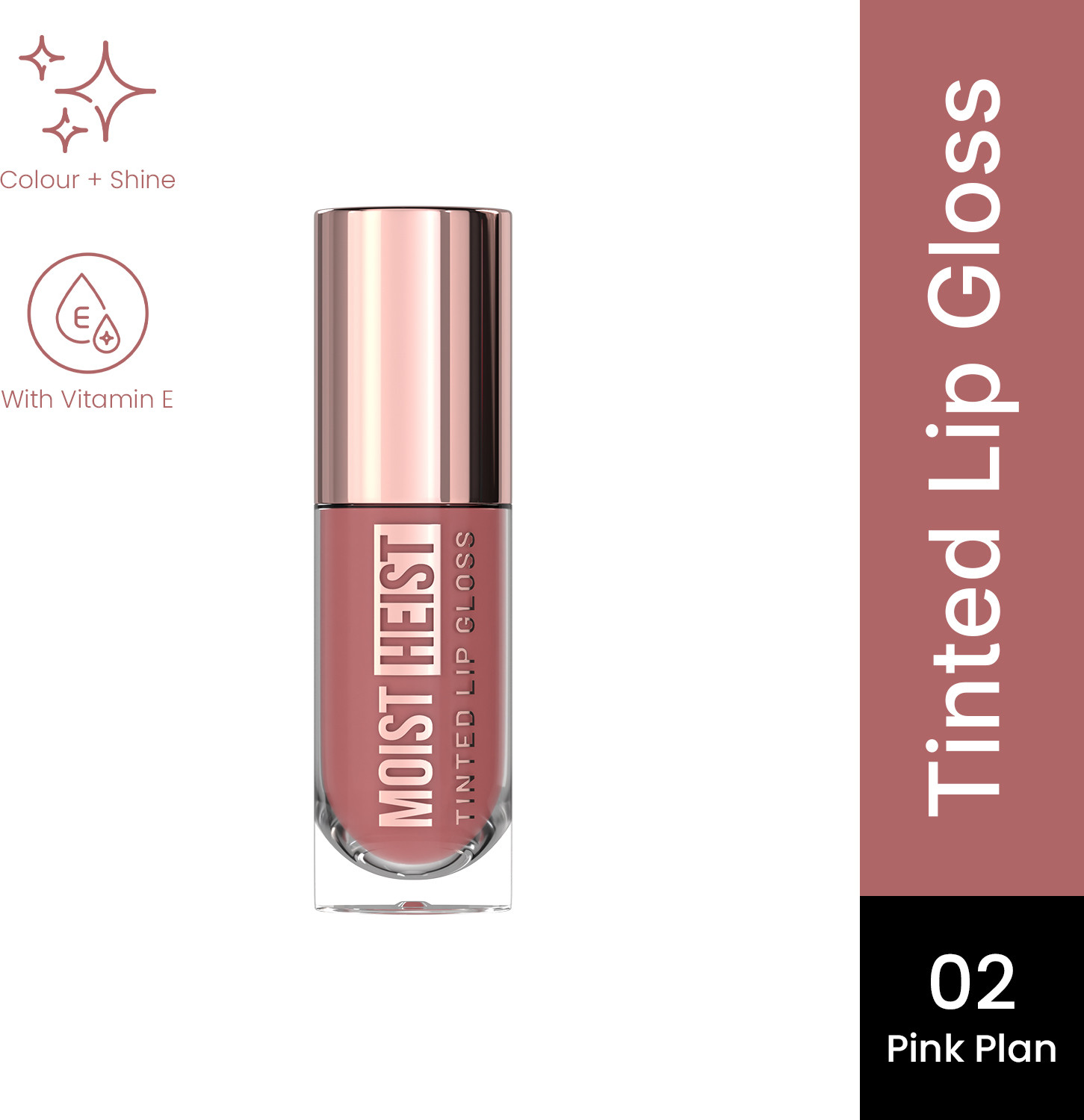 Image of SWISS BEAUTY Moist Heist Tinted Lip Gloss | Non-Sticky | Vitamin E | Long Lasting Shine
