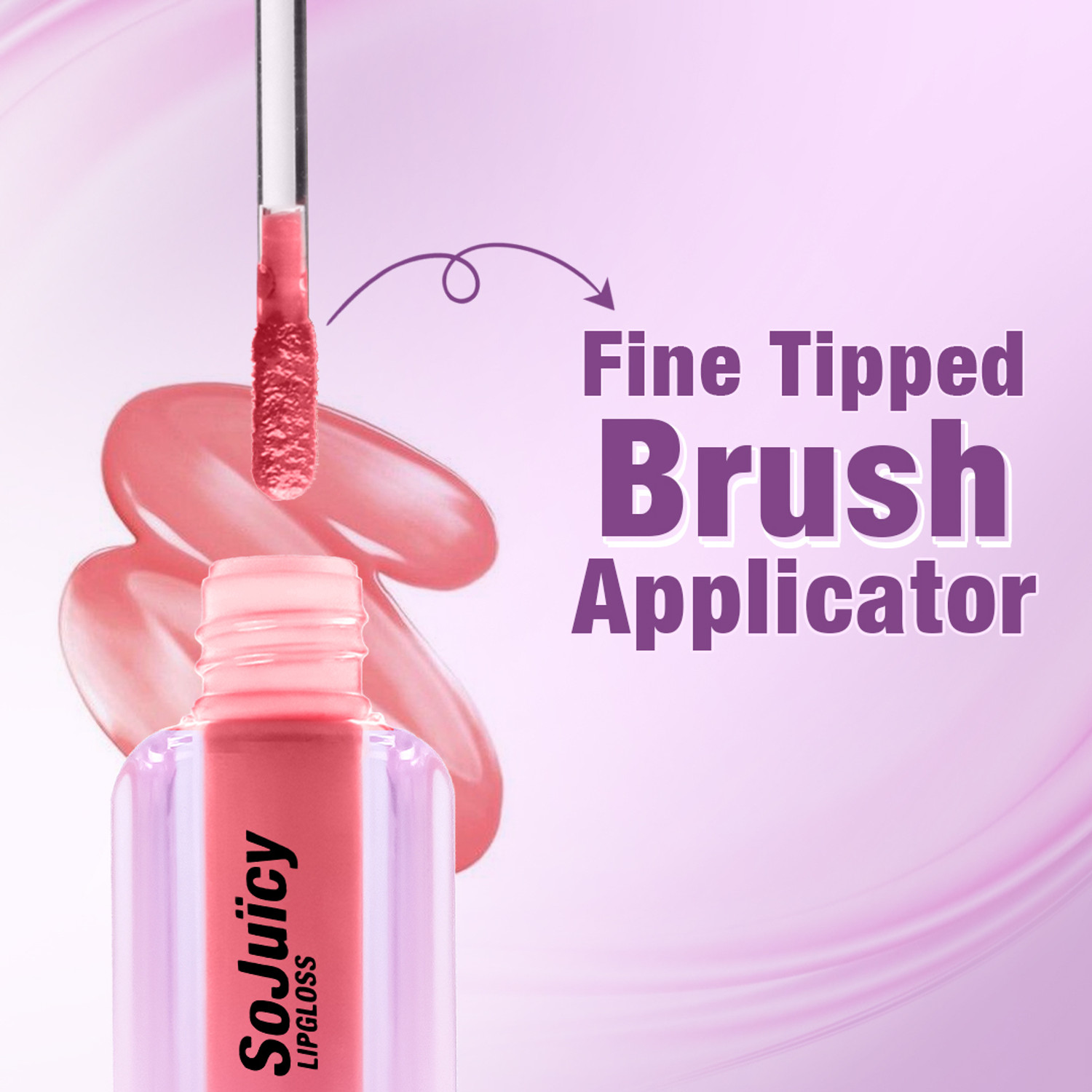 Image of Million Colors SoJuicy Lip Gloss Infused With Castor Oil,Vitamin E| Light-Weight and Hydrating (2.5 ml, Pink Glaze 05)