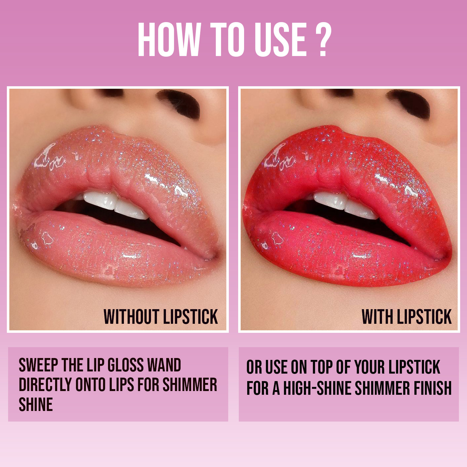 Image of Glam21 Gloss Pout Shimmer Lip Gloss Non-sticky High Glossy Shine Soft & Hydrating Lips