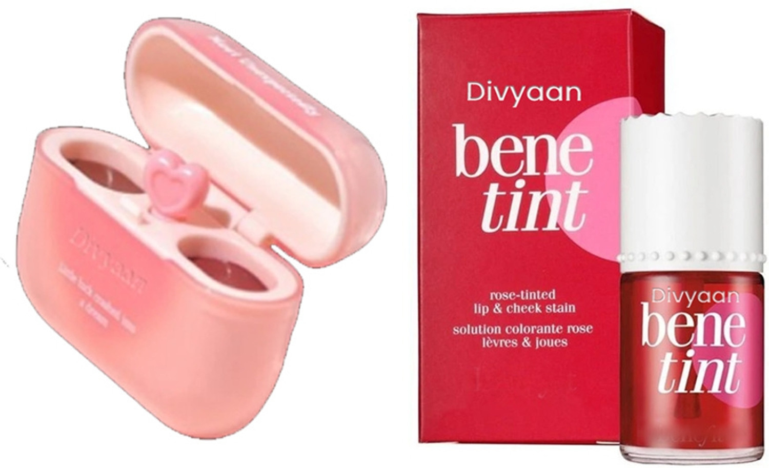 Image of Divyaan Beauty Combo Pack Korean Bene Red Tint & Dual Matte Nude Airpods Lipstick Mud