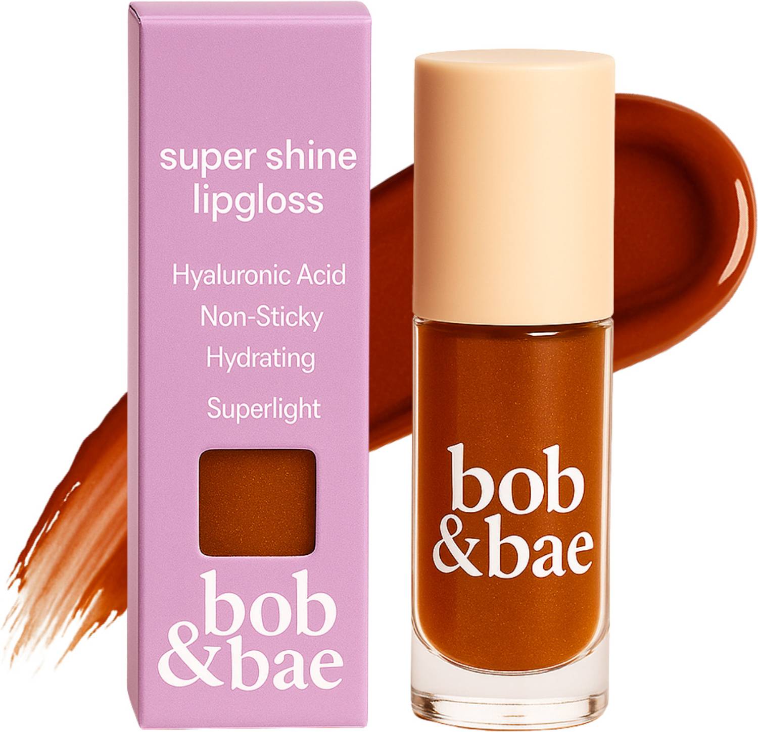 bob and bae Super Shine & Non-Sticky Lip Gloss with Hyluronic Acid and Niacinamide