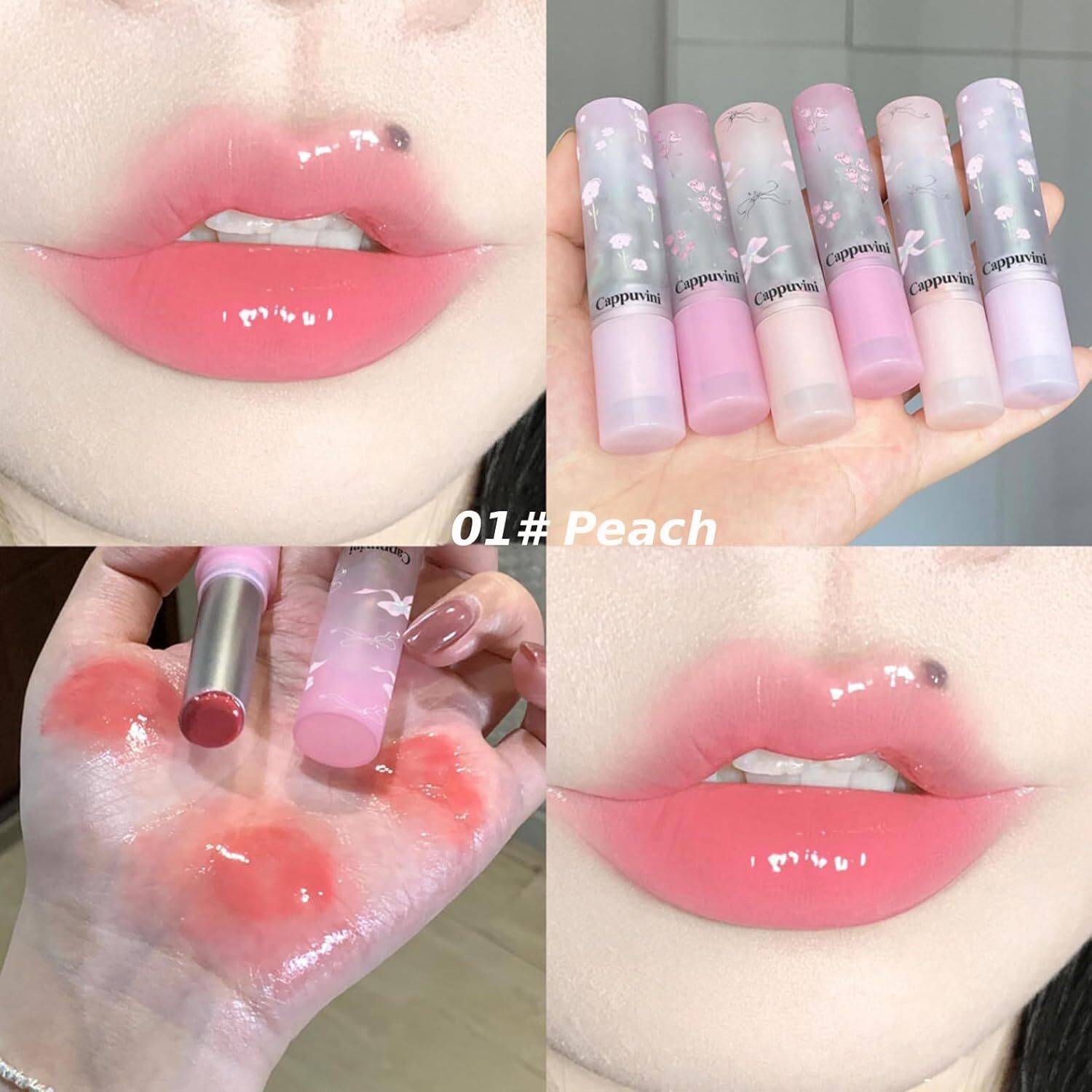 Cappuvini Flower Butterfly Secret Lip Balm Ultra Glossy Lightweight Moisturizer for Lips
