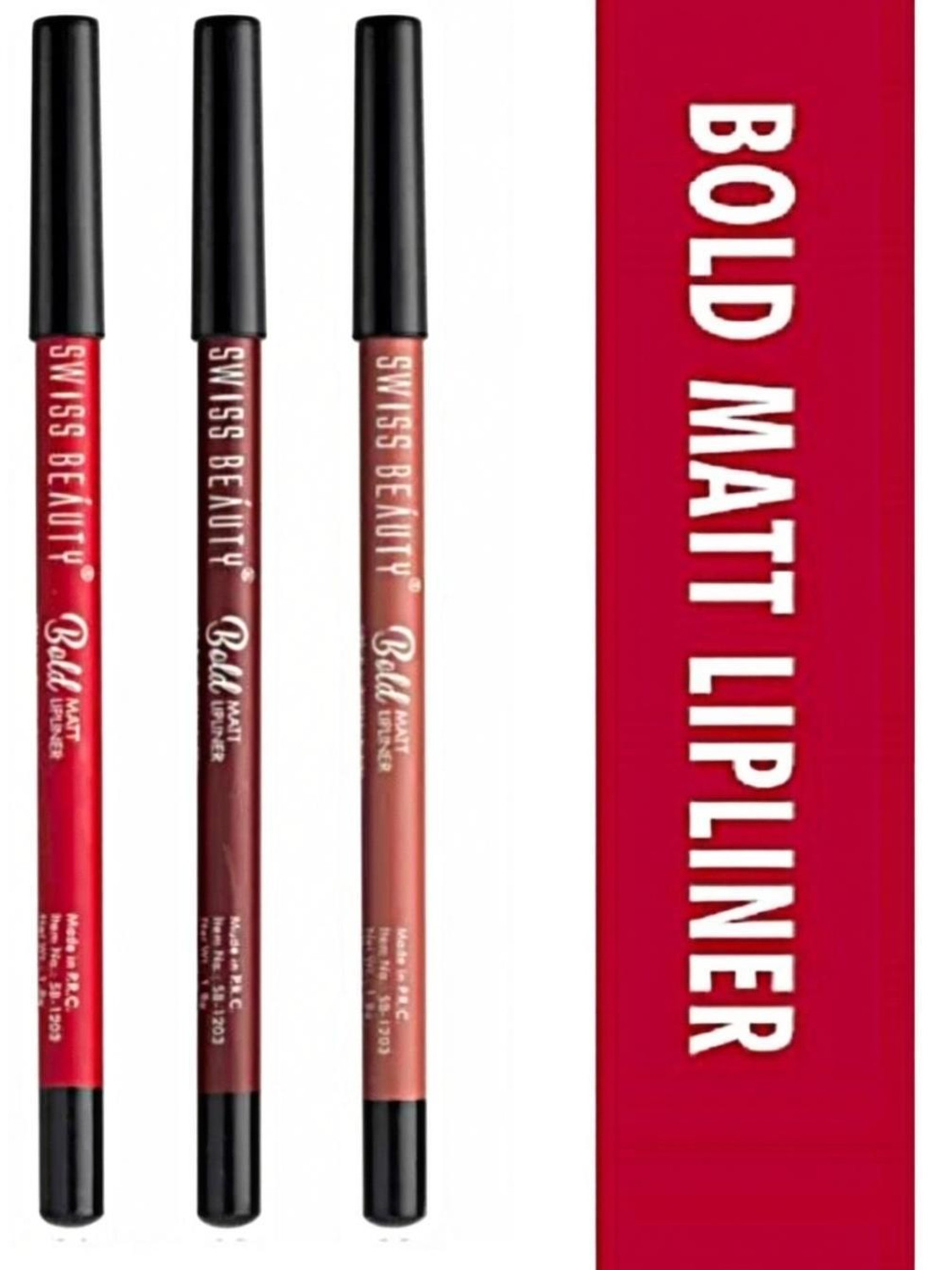 Image of SWISS BEAUTY BOLD MATT LIP LINER SET OF-03