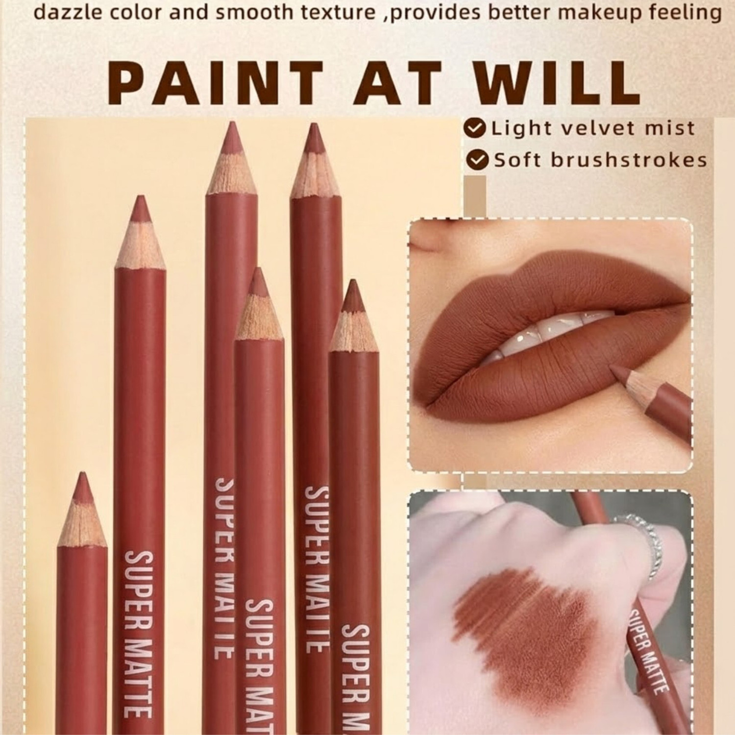 Image of Marie Huda 12-Color Lip Liner Pencil Set for Women & Girls Waterproof Long Lasting Matte