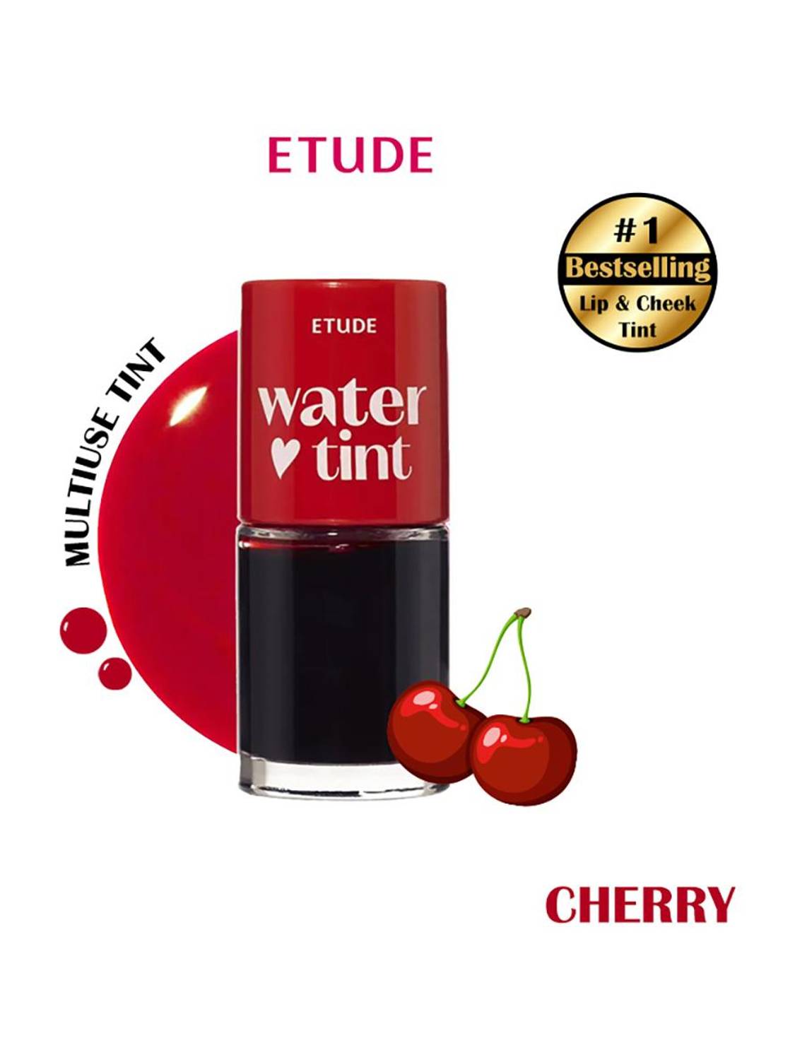Etude Dear Darling Water Gel Lip and Cheek Tint - 02 Cherry Ade 9g - Image 1