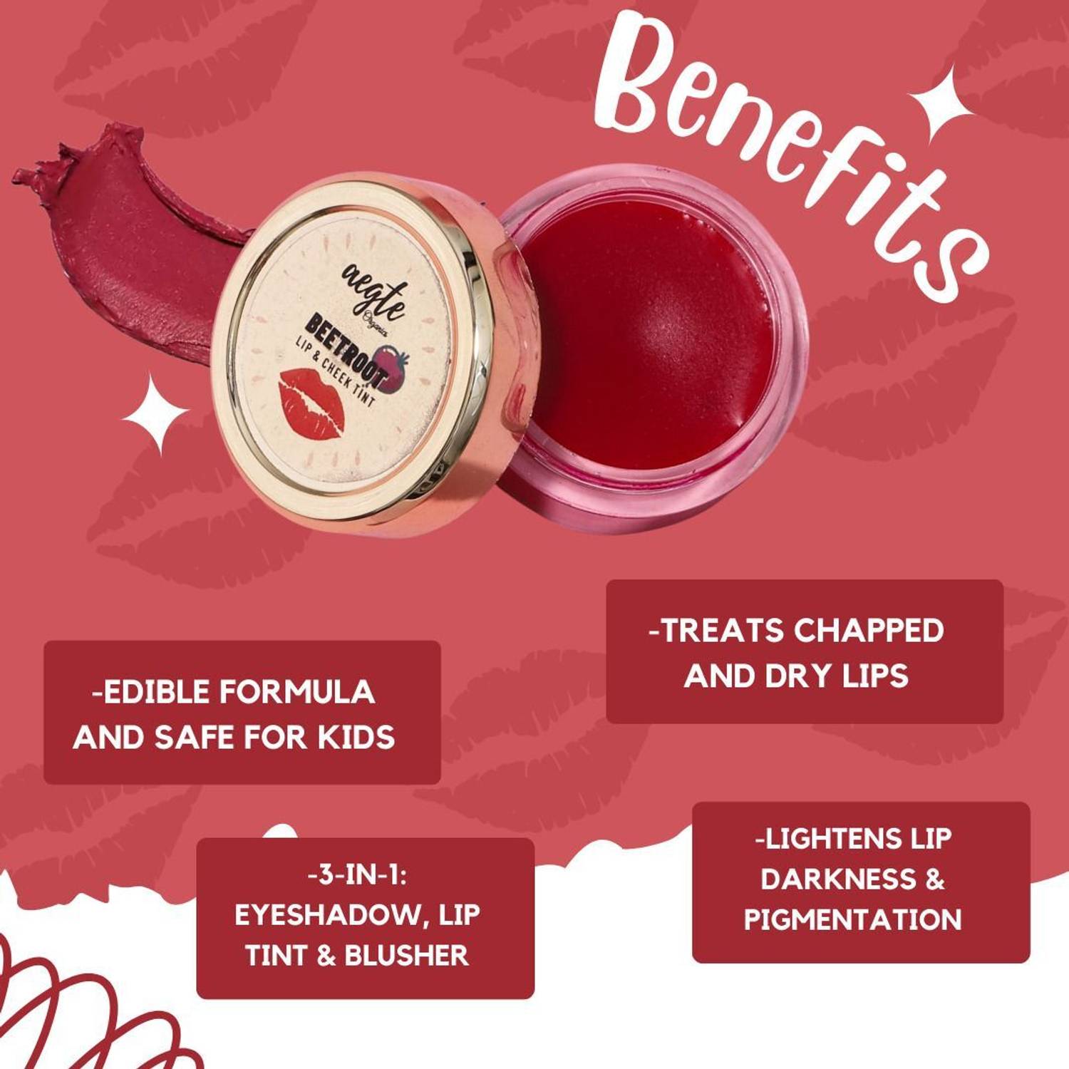 aegte Organics Beetroot Lip and Cheek Tint Balm - Image 2