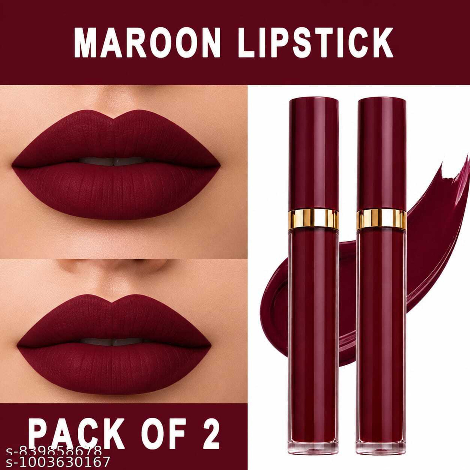 Image of K.Y.L.Plus Lip Gloss pack of 2 Waterproof and lightweight, maroon lipstick