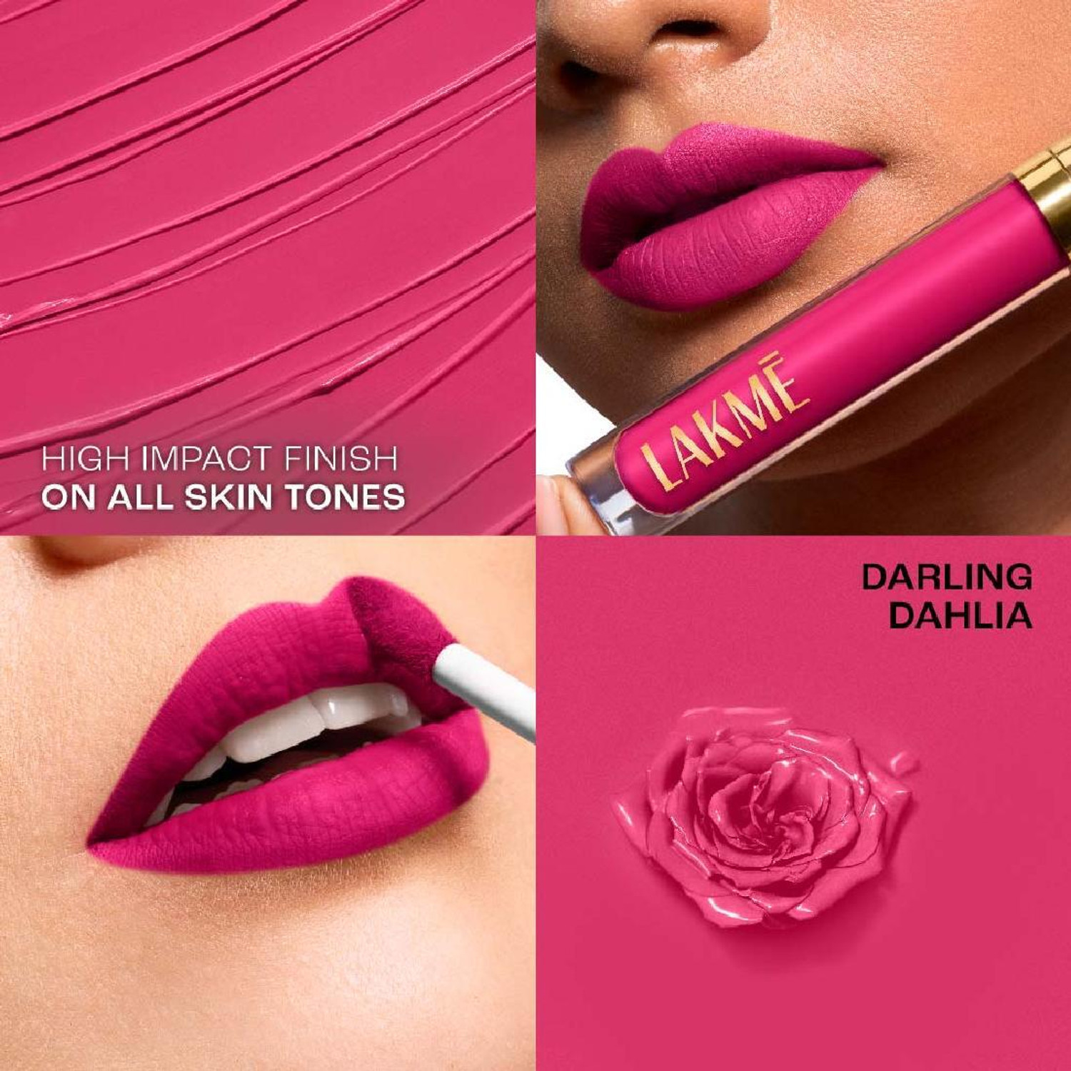 Image of Lakme Rouge Bloom Matte Lip Liquid Daring Dahlia 201