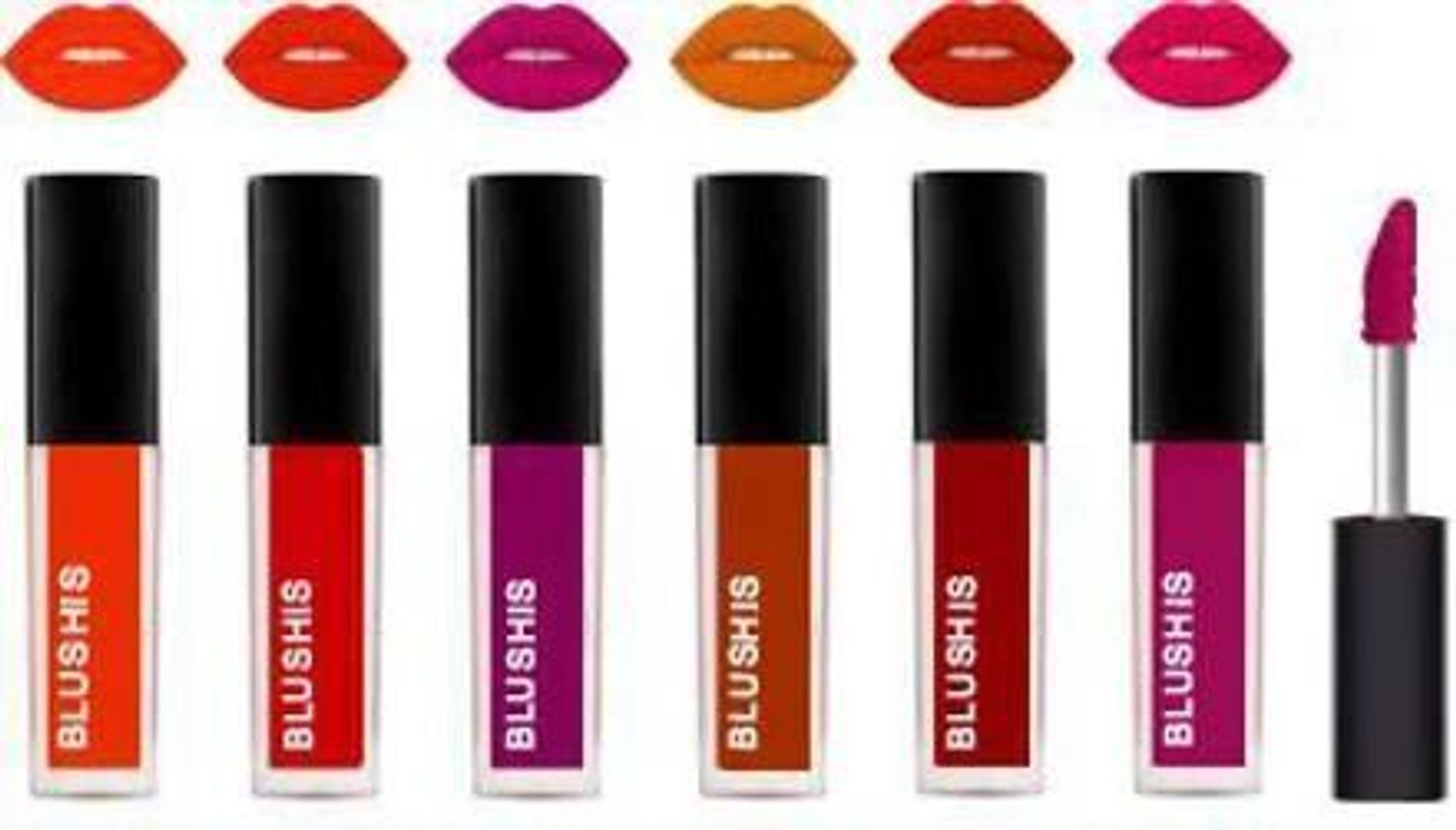 Image of BLUSHIS Waterproof Longlasting Matte finish Liquid Lipstick Combo Pack Of 12 pc