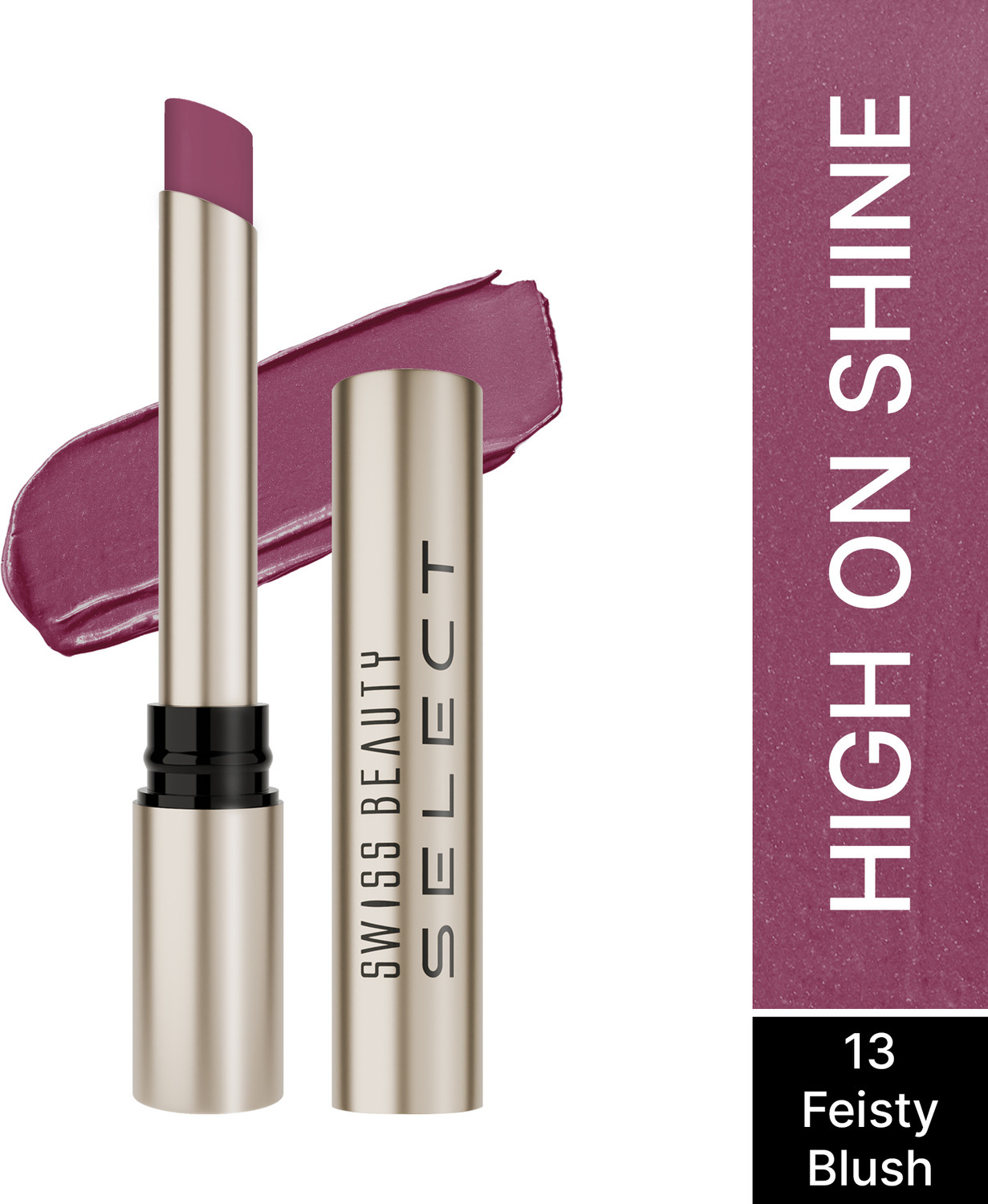 Image of SWISS BEAUTY Select High On Shine Creamy Lipstick | Mirror Shine Finish with Vitamin E
