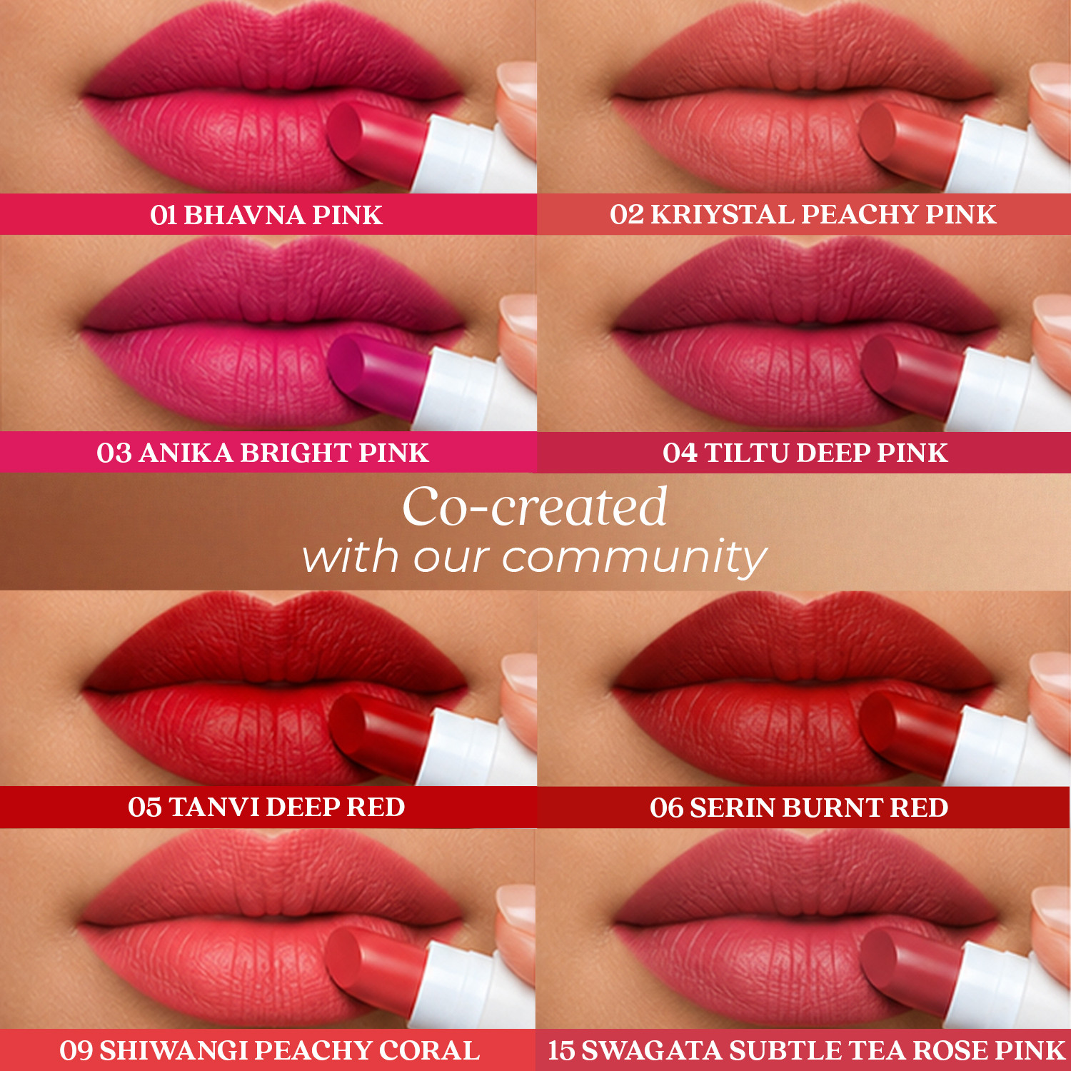 Image of Just Herbs Herb Enriched Lipstick Kit 8 Creamy Matte Lipsticks Travel Friendly