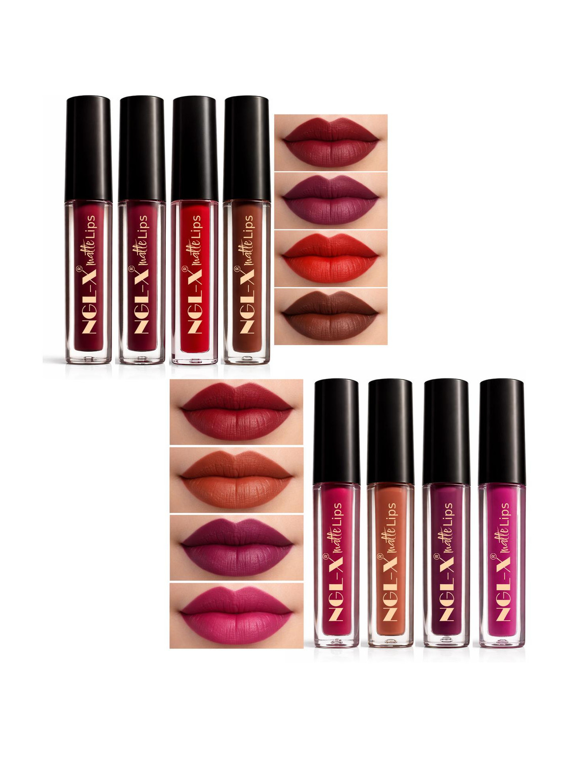 Image of ngl-x Matte Liquid Lipstick - Waterproof, Smudge Proof & Non-Transfer Lip Color Combo