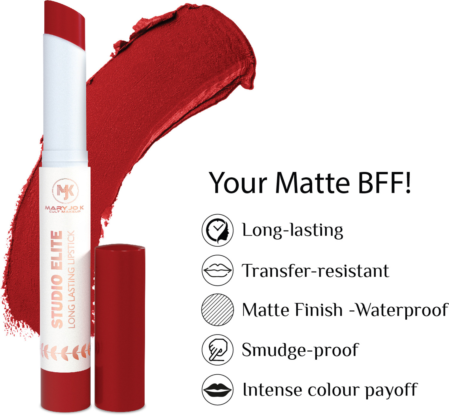 Image of MARY JO K Studio Elite Long-Lasting Lipstick | Bold Color | Soft-Matte & Smudge-Proof Wear