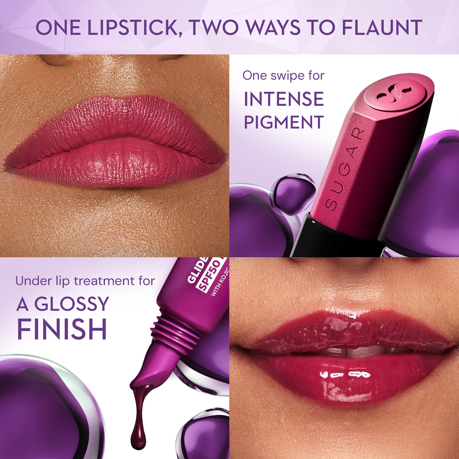 Image of SUGAR Cosmetics Glide Peptide Serum Lipstick | Hyaluronic Acid & Vitamin E | Velvet Matte Finish
