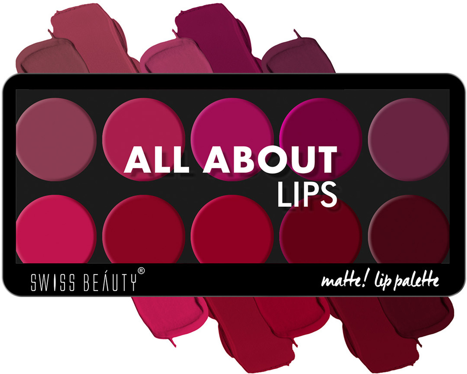 Image of SWISS BEAUTY All About Lip Palette | 10 Pigmented Shades | Creamy Matte | Travel