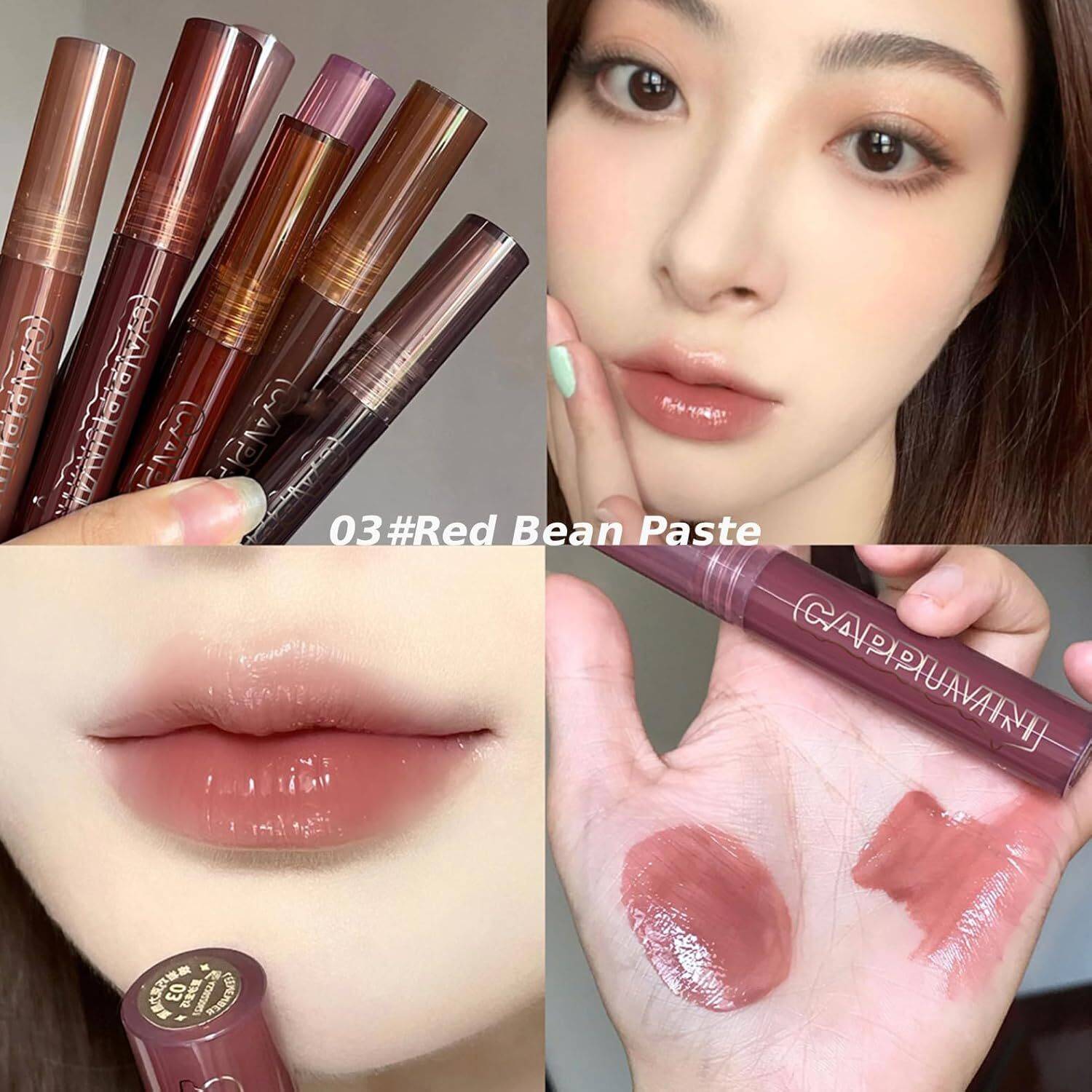 Cappuvini Chocolate Nude Dream Lip Gloss Glossy Lightweight Long Lasting Liquid Lipstick
