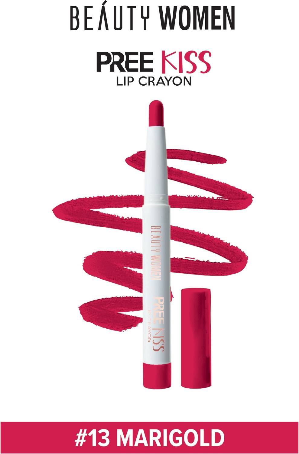 Beauty Women Pree Kiss Lip Crayon Lipstick- MARIGOLD |Ultra Matte | Smooth & Smudgeproof |