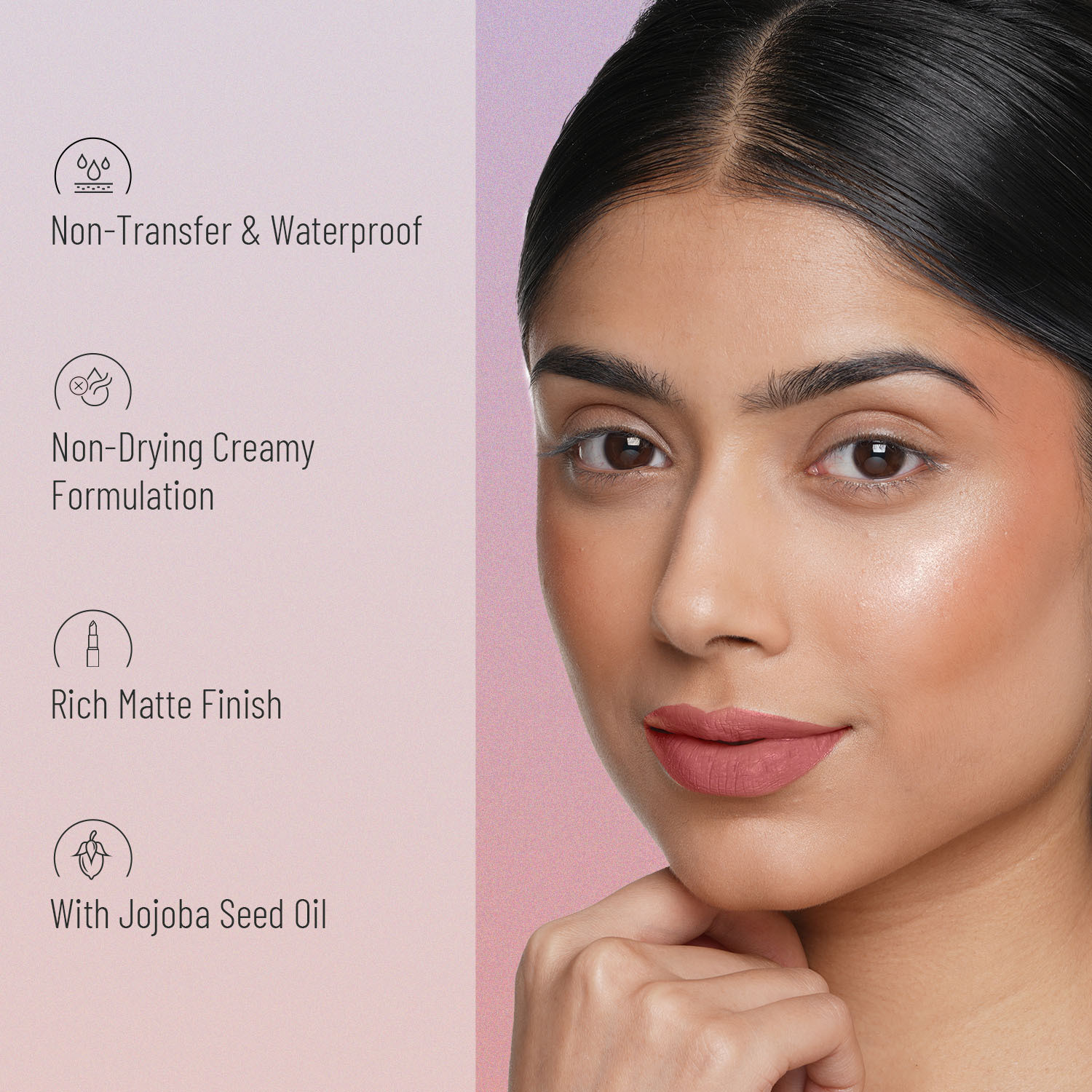 Image of SWISS BEAUTY Non Transfer Long Lasting Waterproof Lipstick - (Spice Nude, 3g)