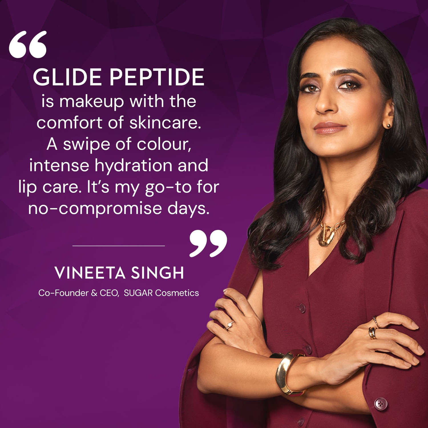 Image of SUGAR Cosmetics Glide Peptide Serum Lipstick | Hyaluronic Acid & Vitamin E | Velvet Matte Finish