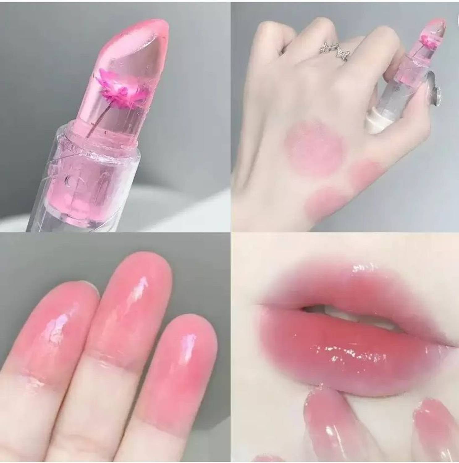 DARYUE Lip Balm Korean Lip Tint Stain Glitter Flower Lipstick