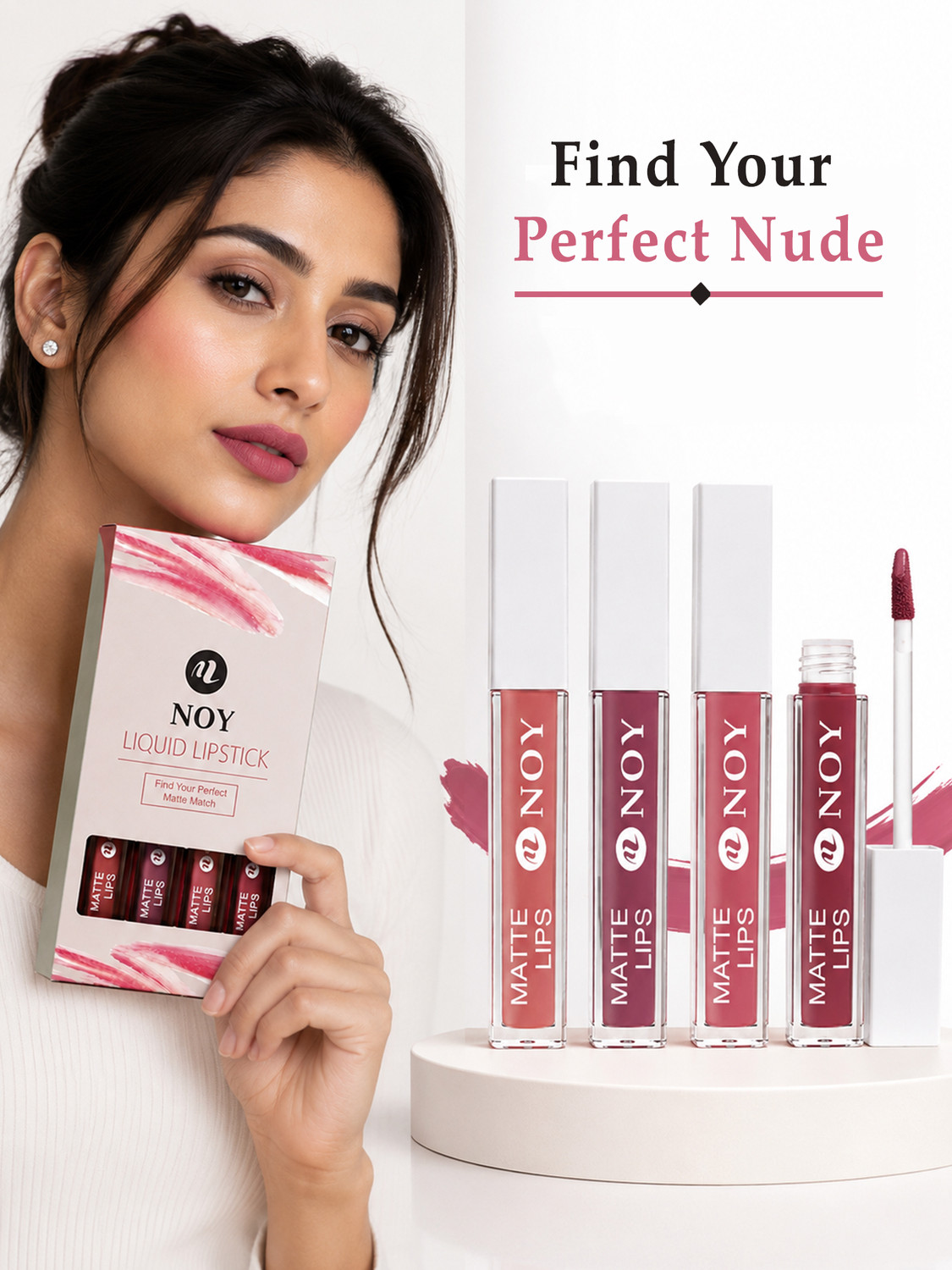Image of NOY Saloon Secrets Result:4 Shades Of Western Nude Matte Magic Lip Colors Set #WC119