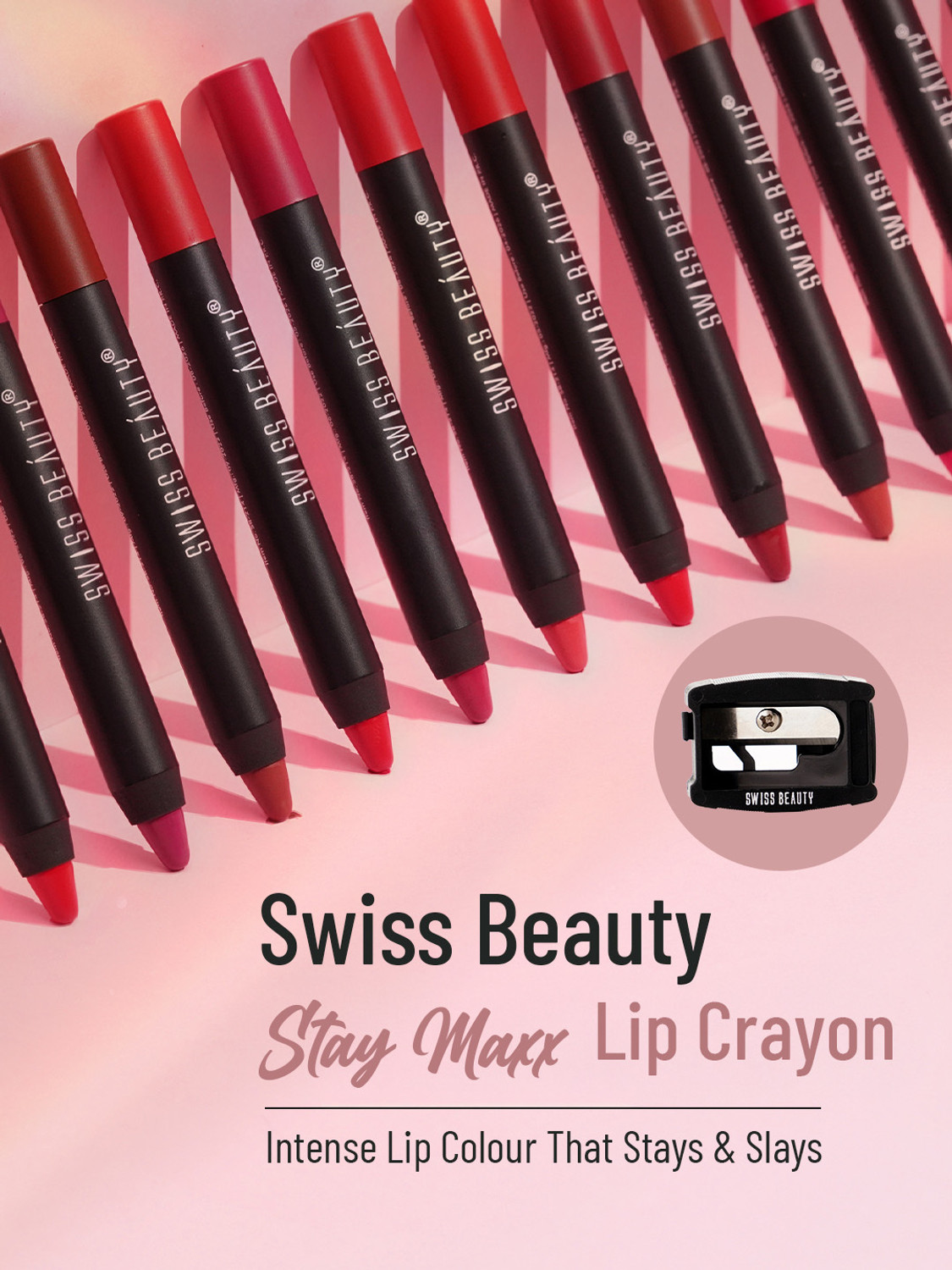 Image of SWISS BEAUTY Matte Lip Crayon Lipstick Longlasting Smudgeproof Lightweight Smooth Finish