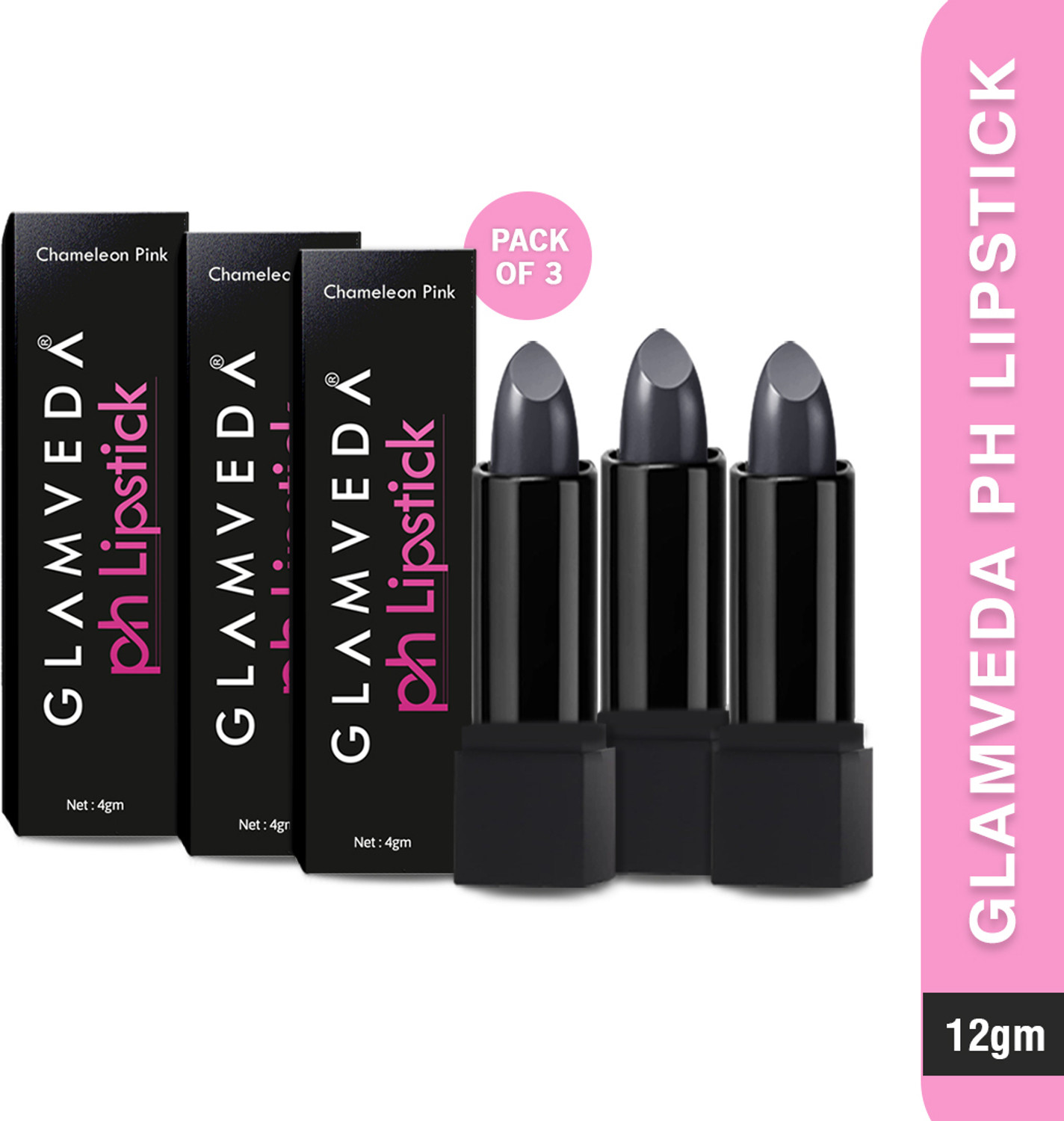 Image of GLAMVEDA Long Lasting & Moisturizing | PH Lipstick-Color Changing (Pack of 3)