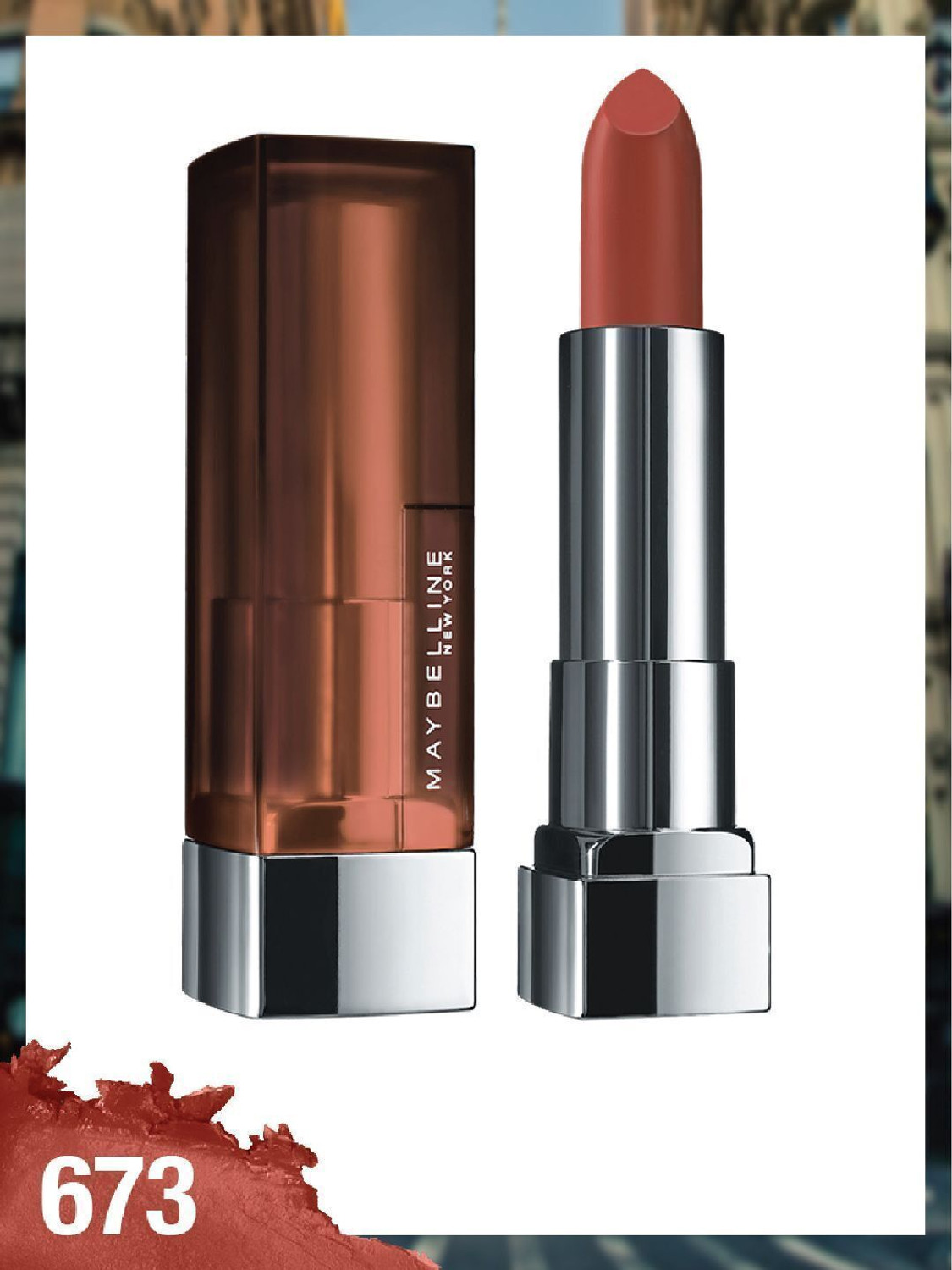 Image of MAYBELLINE NEW YORK Color Sensational Creamy Matte Lipstick, 673 Midtown Pink, 3.9g