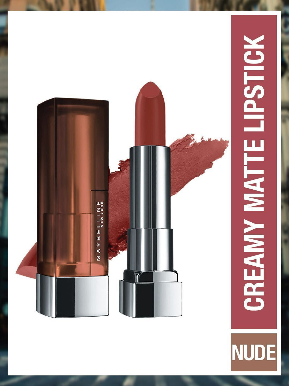 Image of MAYBELLINE NEW YORK Color Sensational Creamy Matte Lipstick, 676 East Village Rose, 3.9g